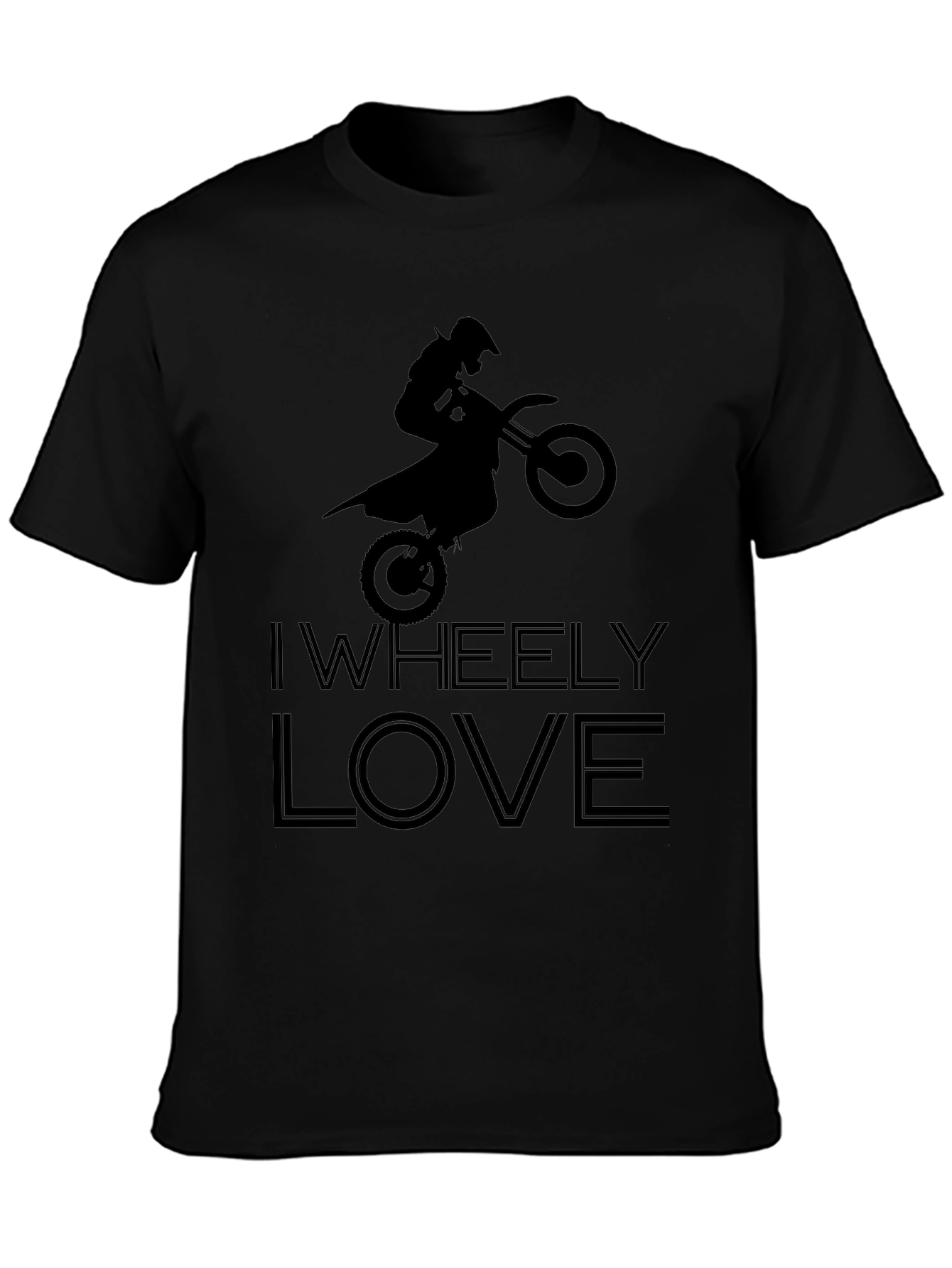 I WHEELY LOVE - Black Graphic T-Shirt