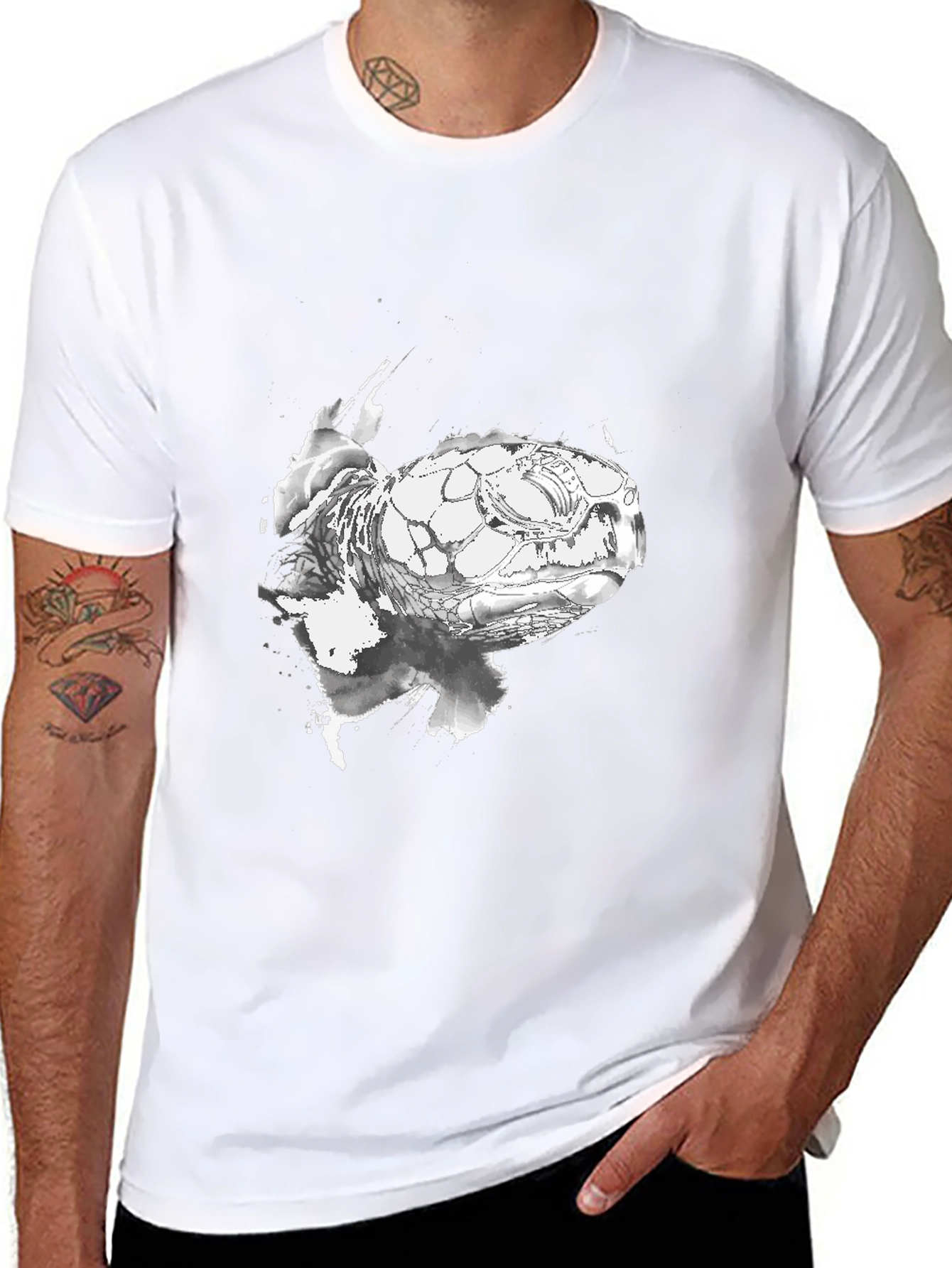 Turtle Graphic Black T-Shirt - Unique Design