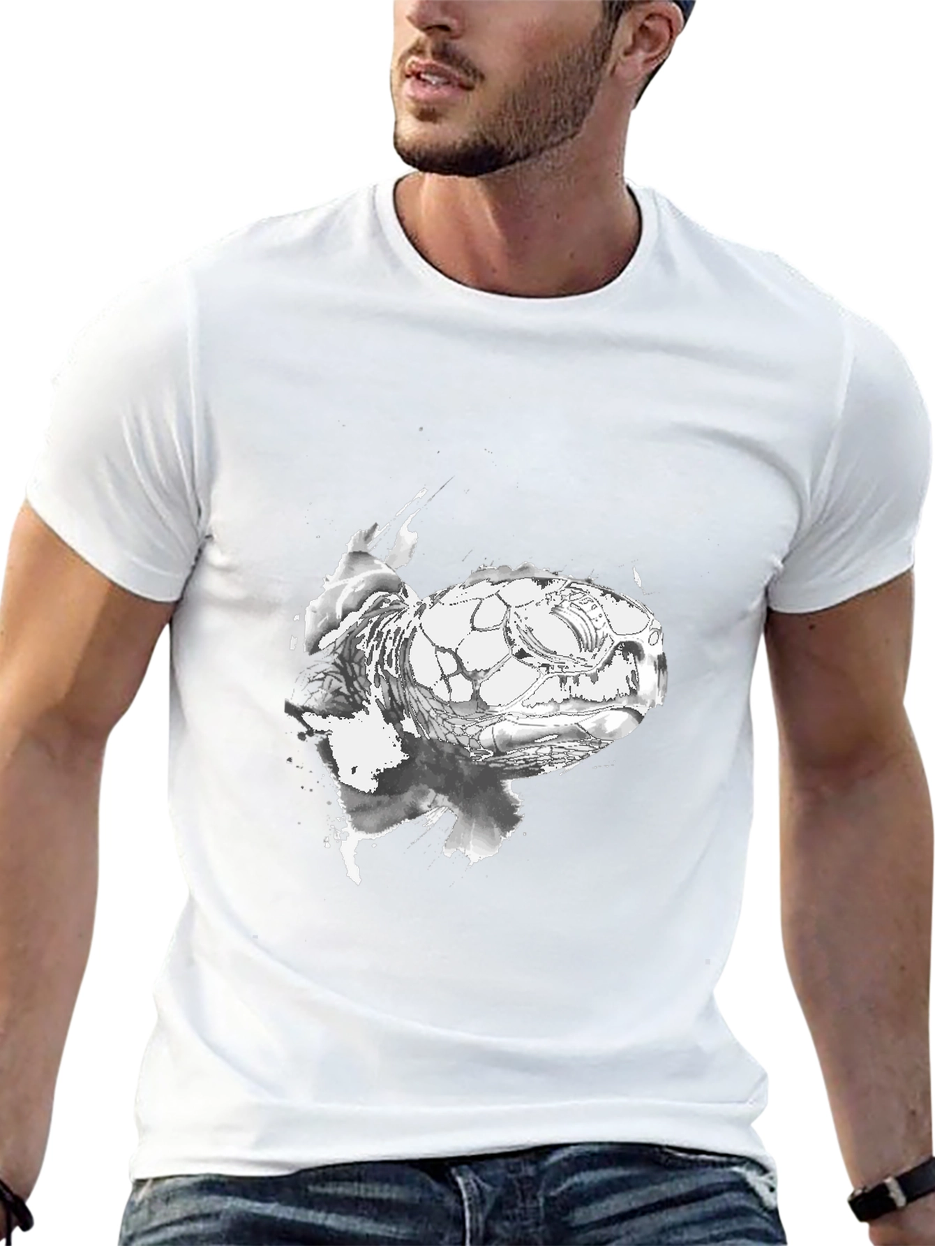 Turtle Graphic Black T-Shirt - Unique Design