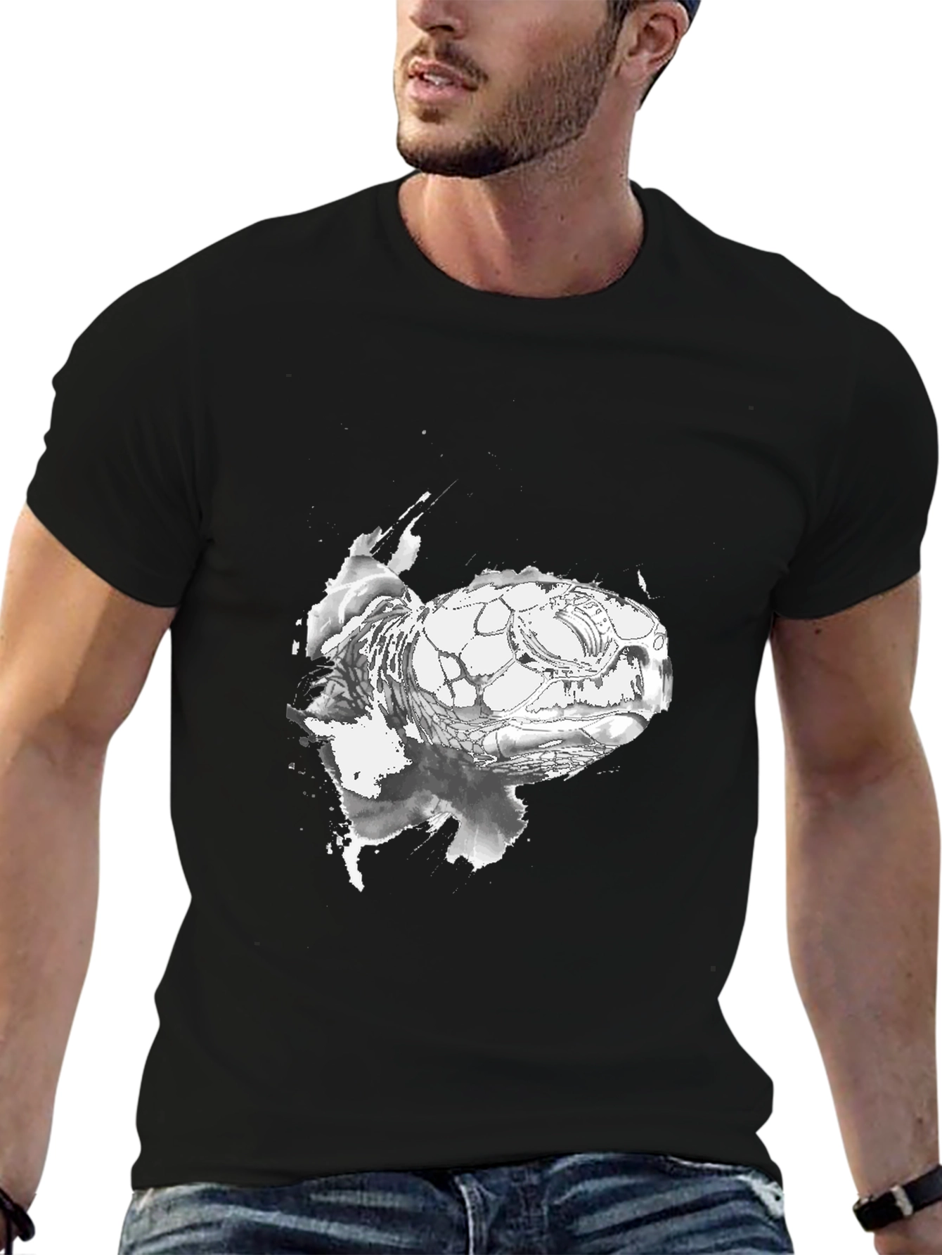 Turtle Graphic Black T-Shirt - Unique Design
