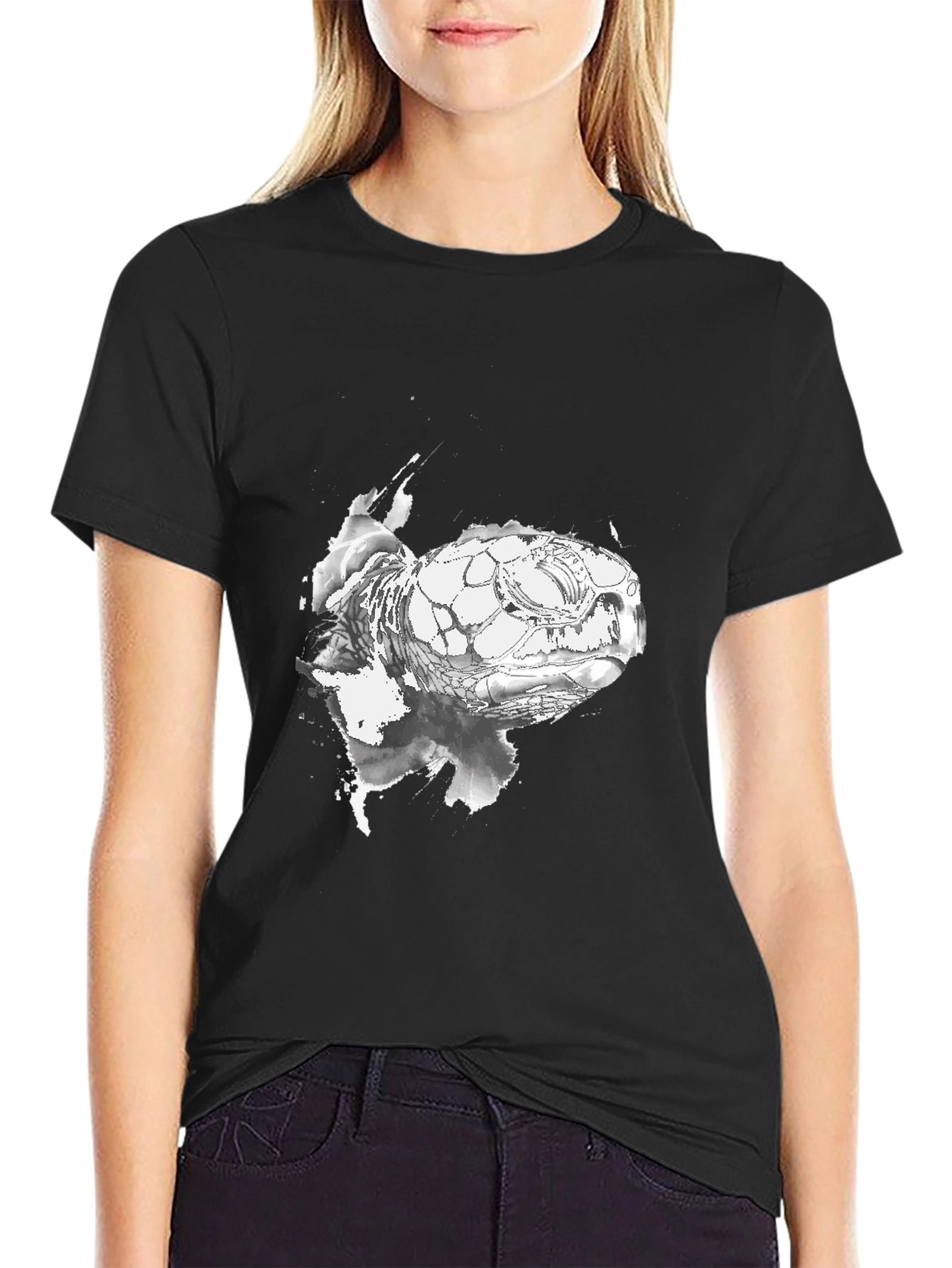 Turtle Graphic Black T-Shirt - Unique Design