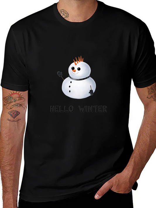 Hello Winter Punk Snowman Graphic Tee