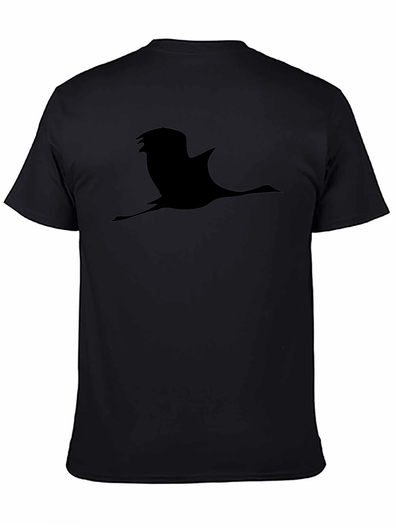Flying Bird Silhouette Black T-Shirt