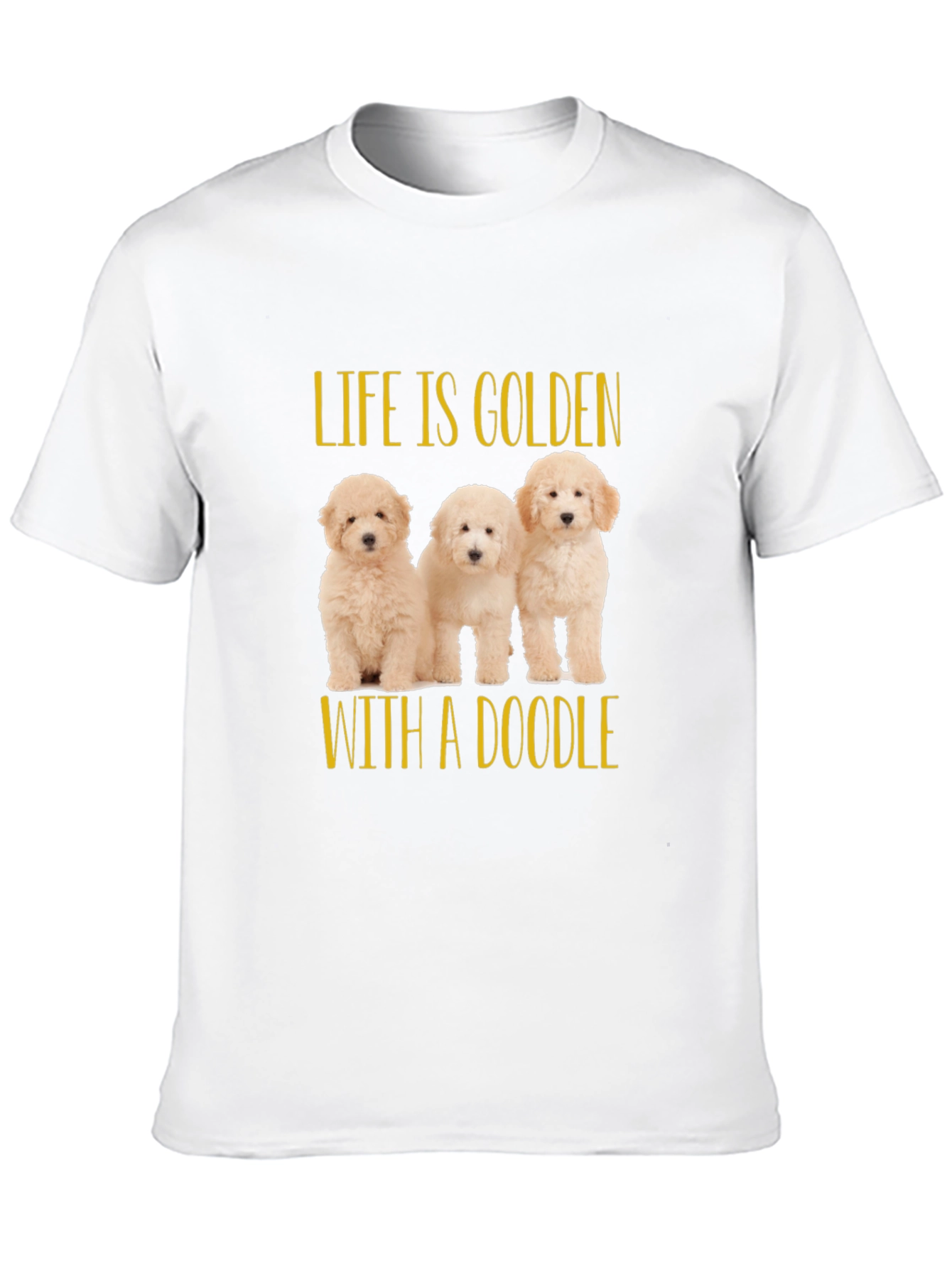Life is Golden with a Doodle Black T-Shirt