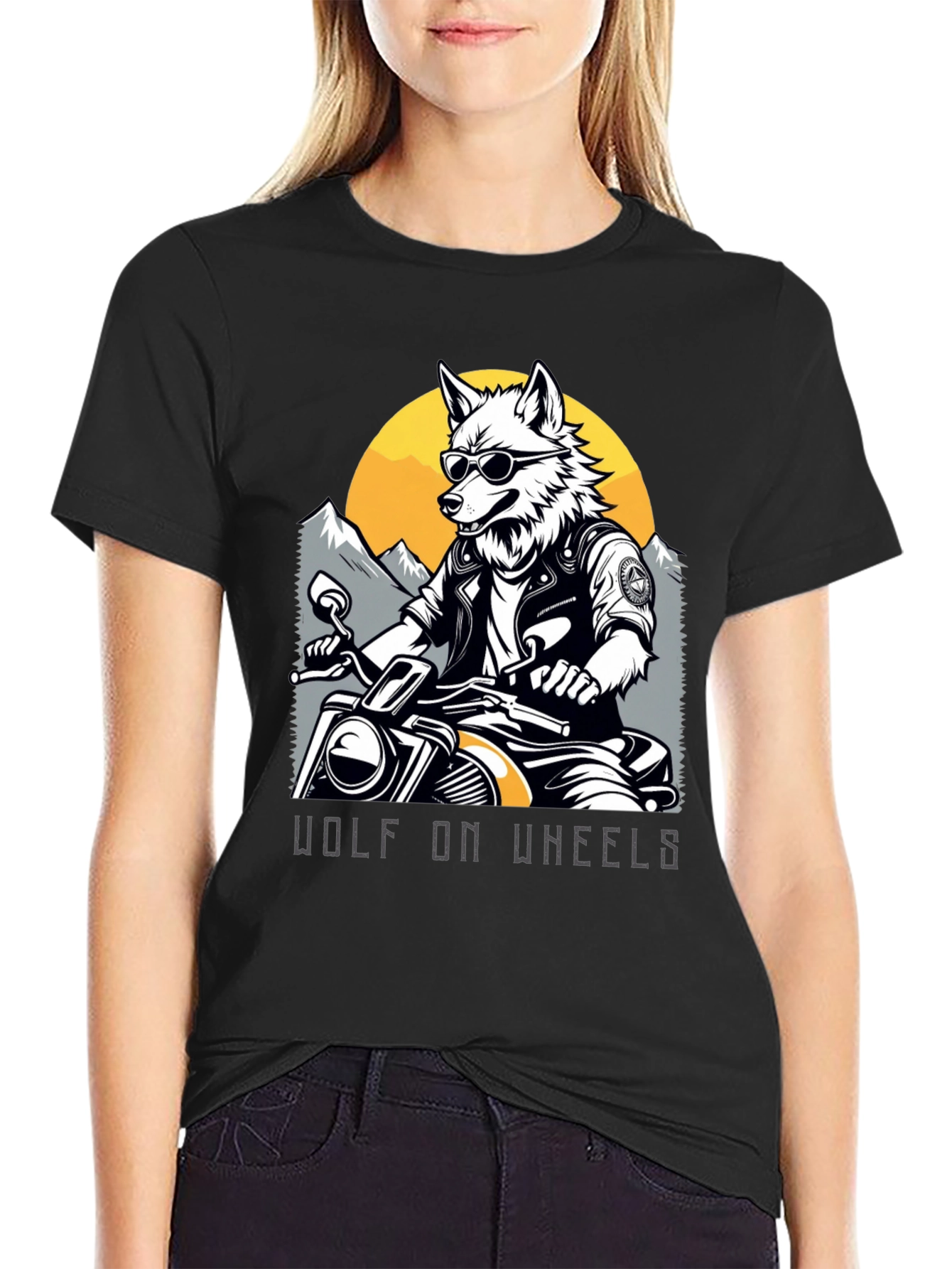 Wolf on Wheels Graphic T-Shirt