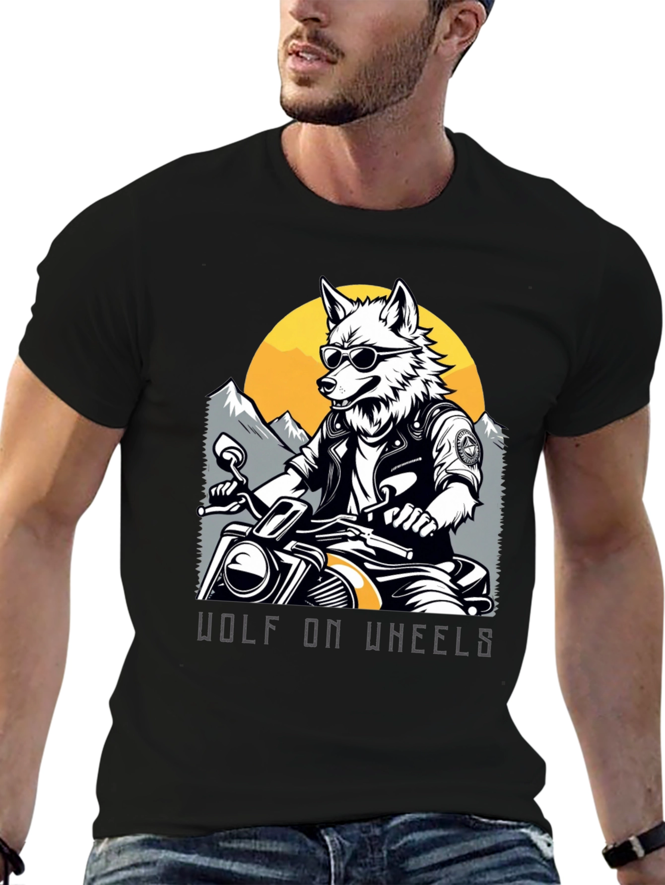 Wolf on Wheels Graphic T-Shirt