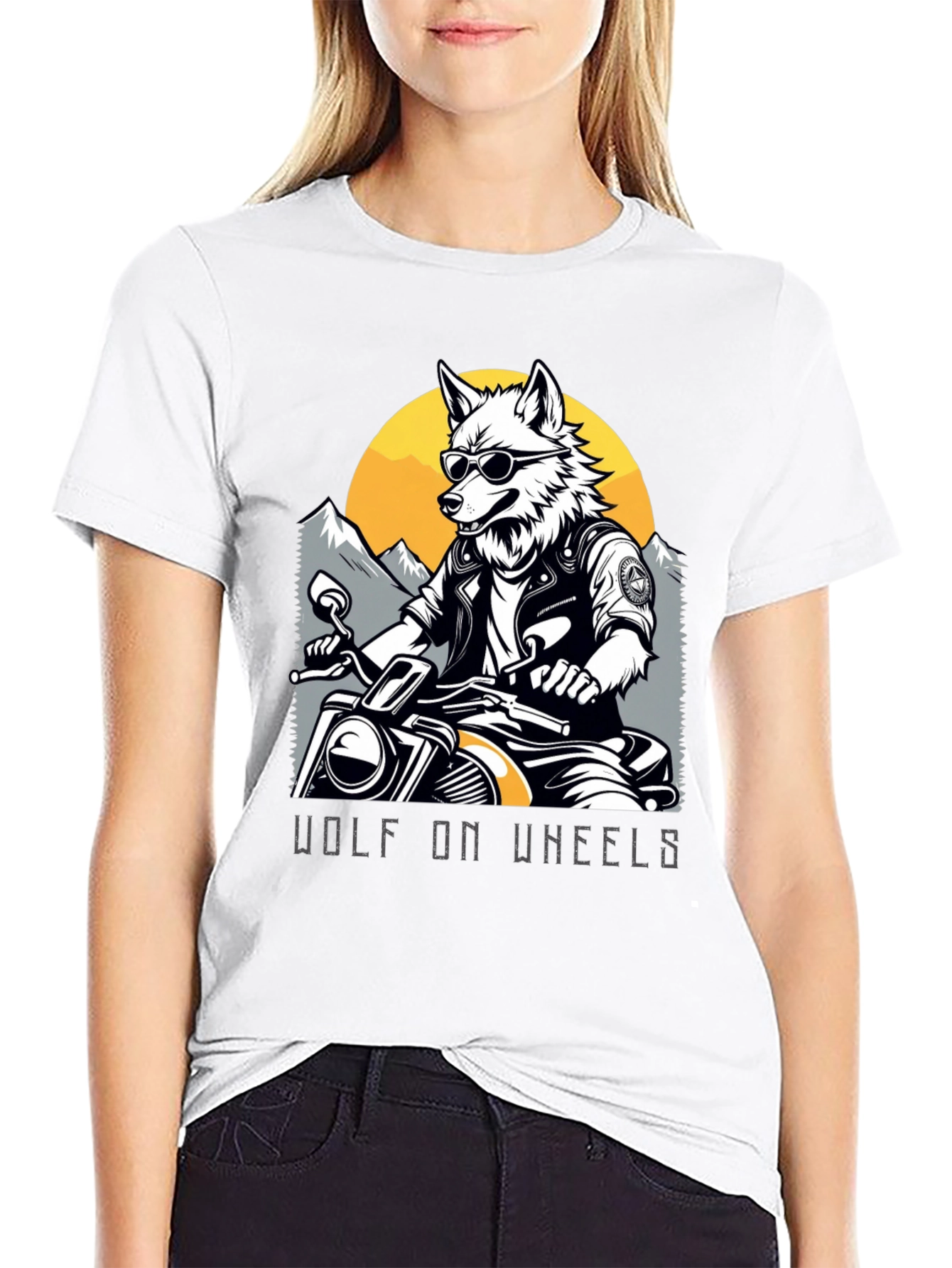 Wolf on Wheels Graphic T-Shirt