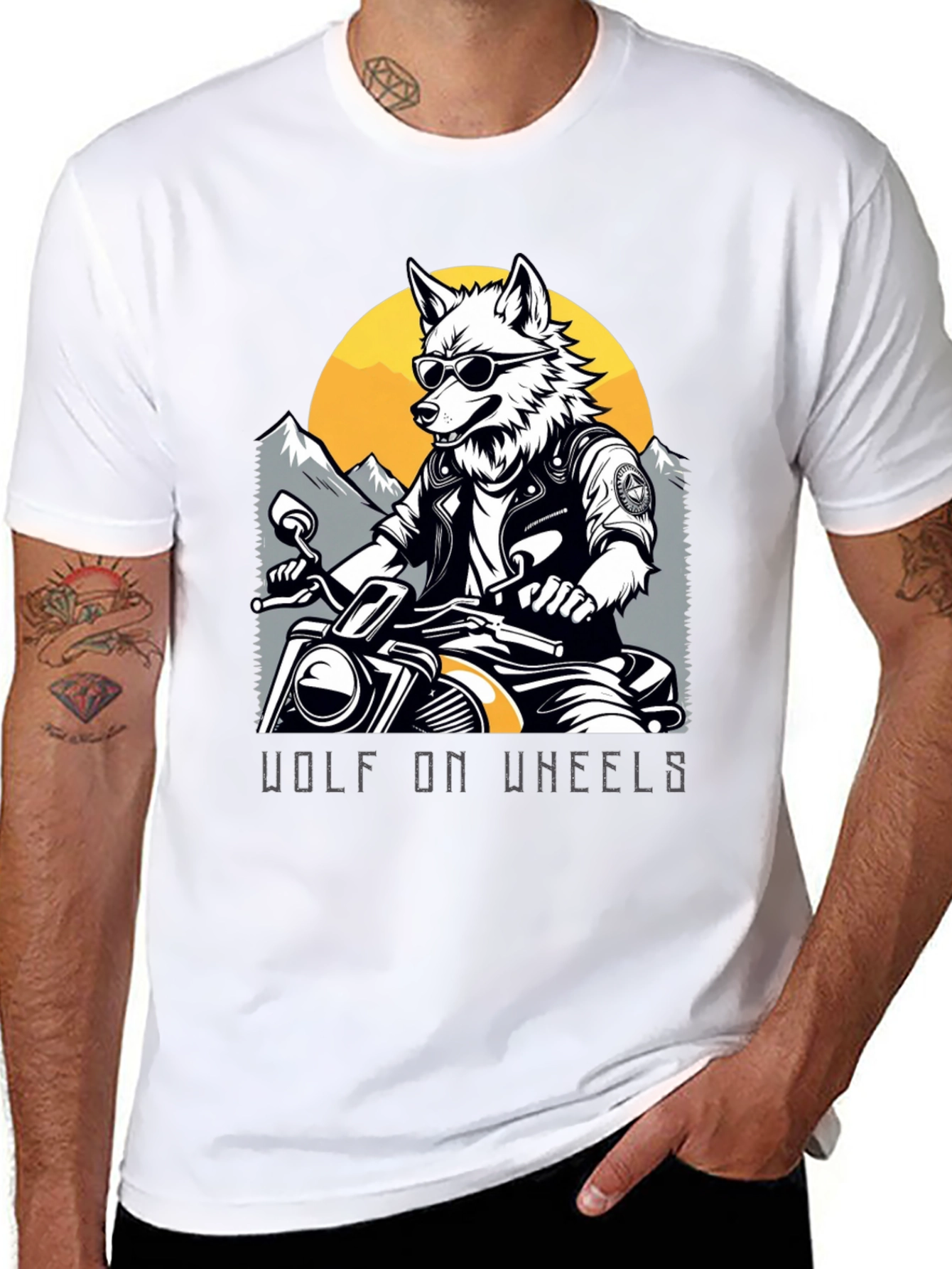 Wolf on Wheels Graphic T-Shirt