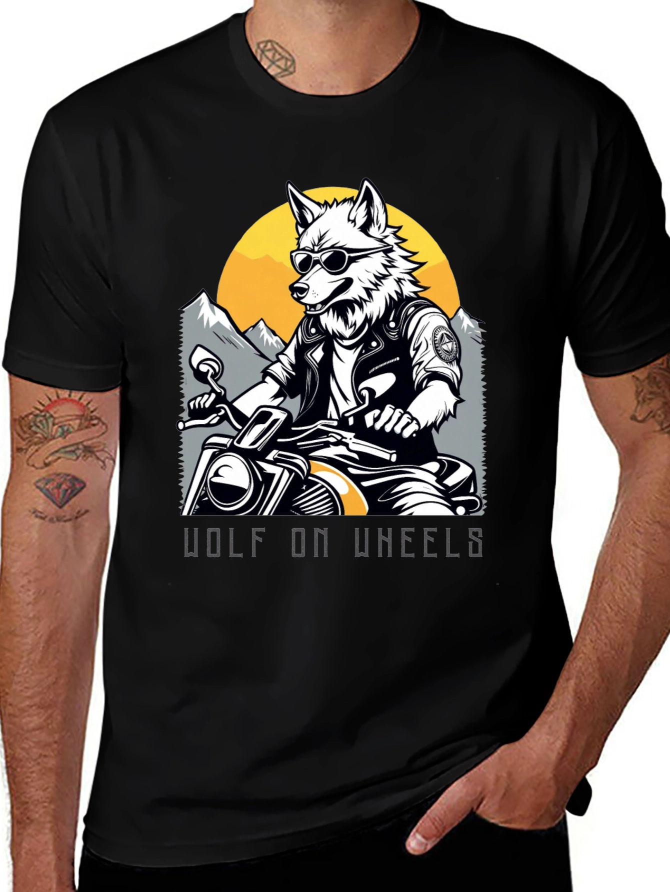 Wolf on Wheels Graphic T-Shirt