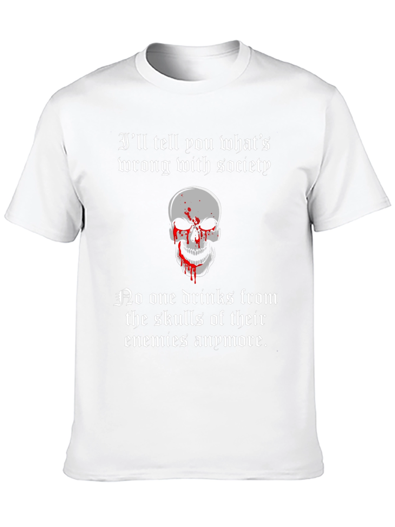 Skull Humor Graphic T-Shirt - Wrong With Society