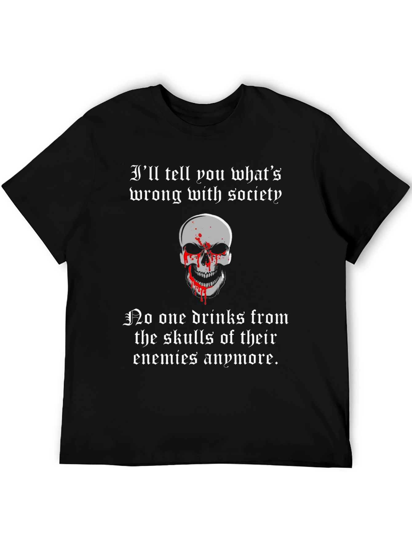 Skull Humor Graphic T-Shirt - Wrong With Society