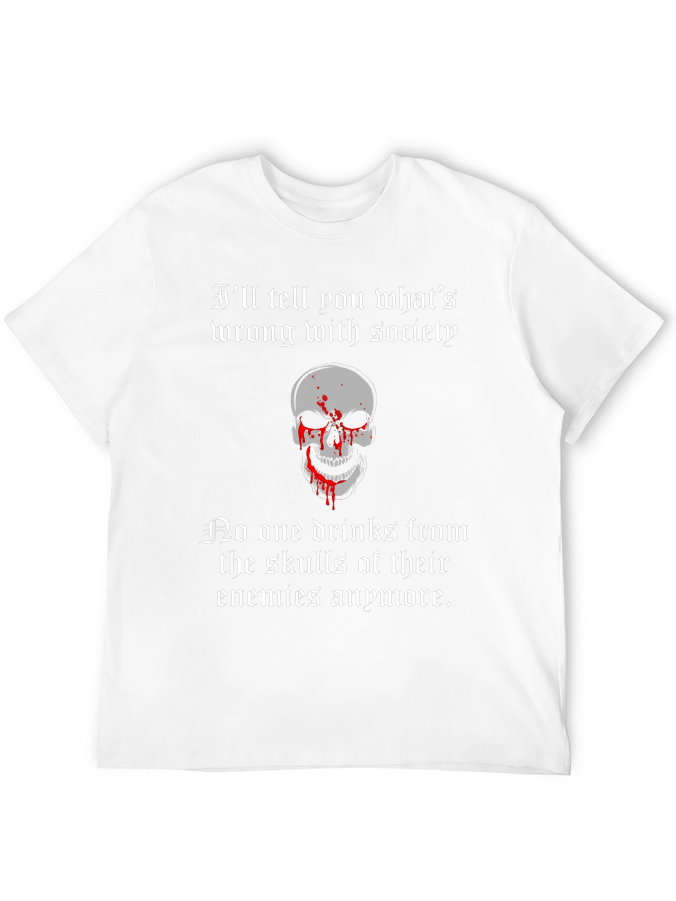 Skull Humor Graphic T-Shirt - Wrong With Society