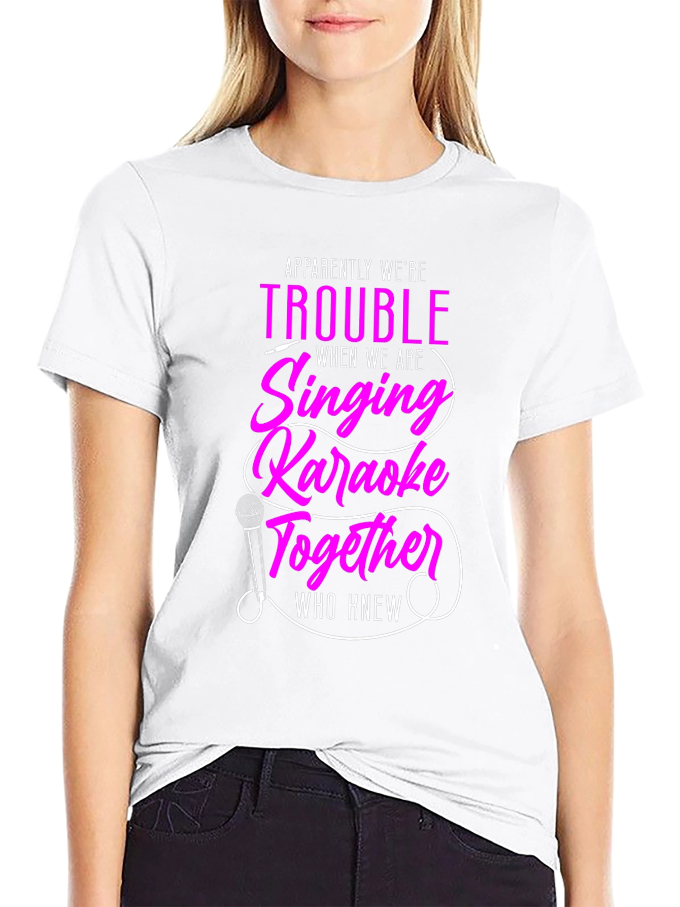 Karaoke Trouble Graphic Tee - Black