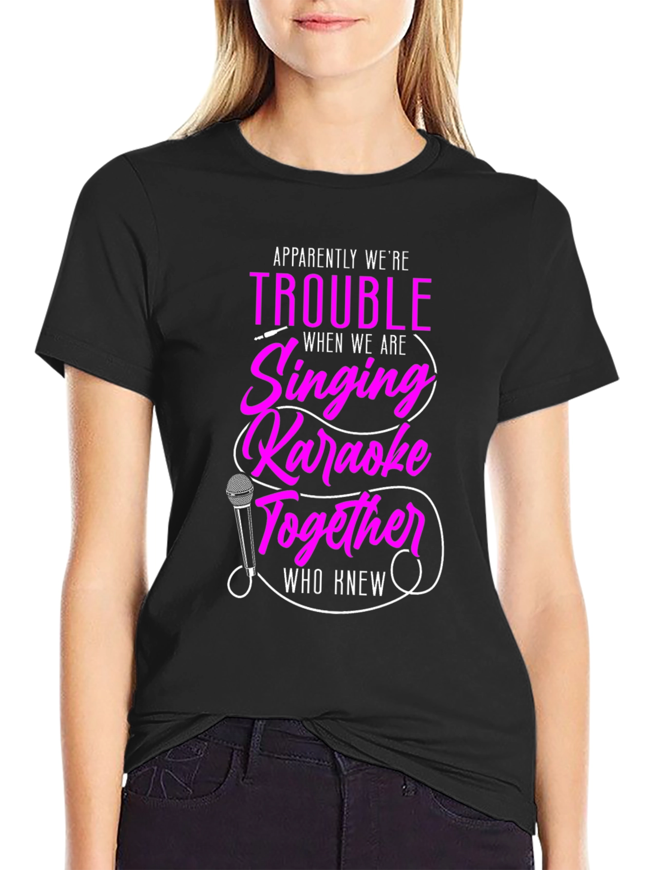Karaoke Trouble Graphic Tee - Black