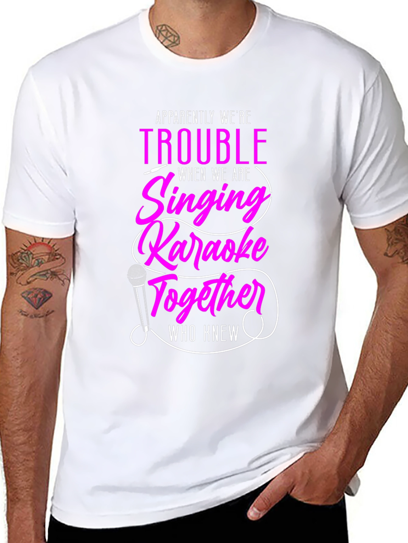 Karaoke Trouble Graphic Tee - Black
