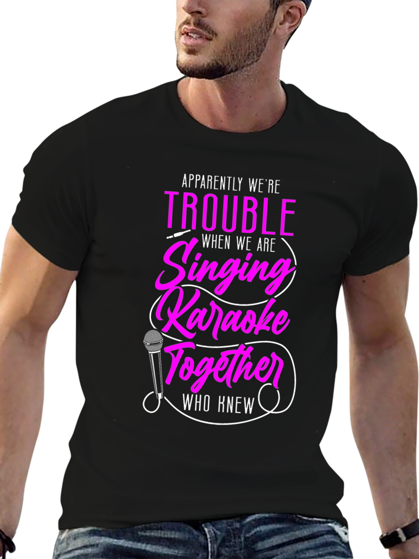 Karaoke Trouble Graphic Tee - Black