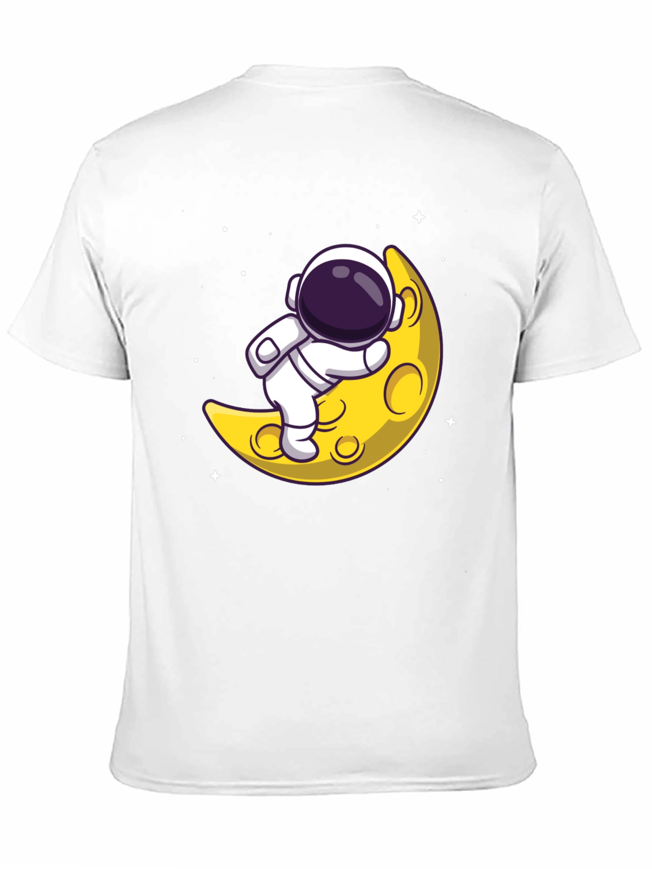 Astronaut on Moon Graphic Tee - Black Cotton T-Shirt