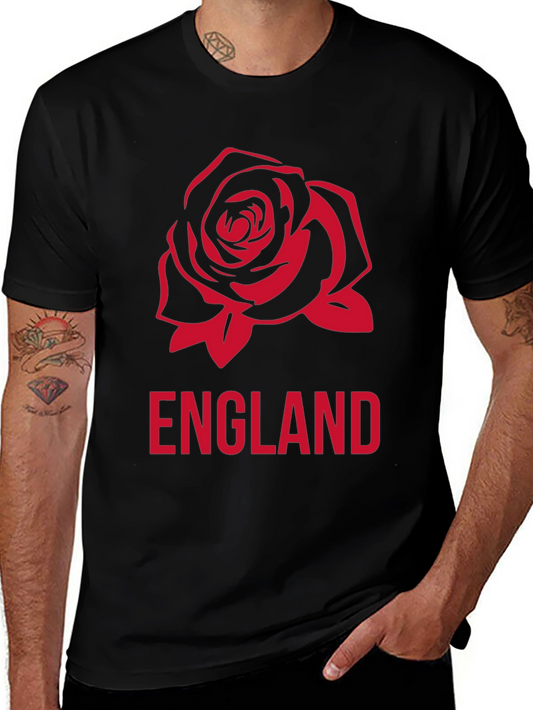 England Rose Graphic Tee - Classic Black T-Shirt