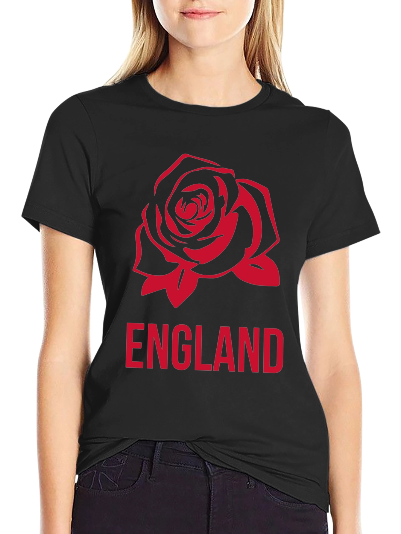 England Rose Graphic Tee - Classic Black T-Shirt