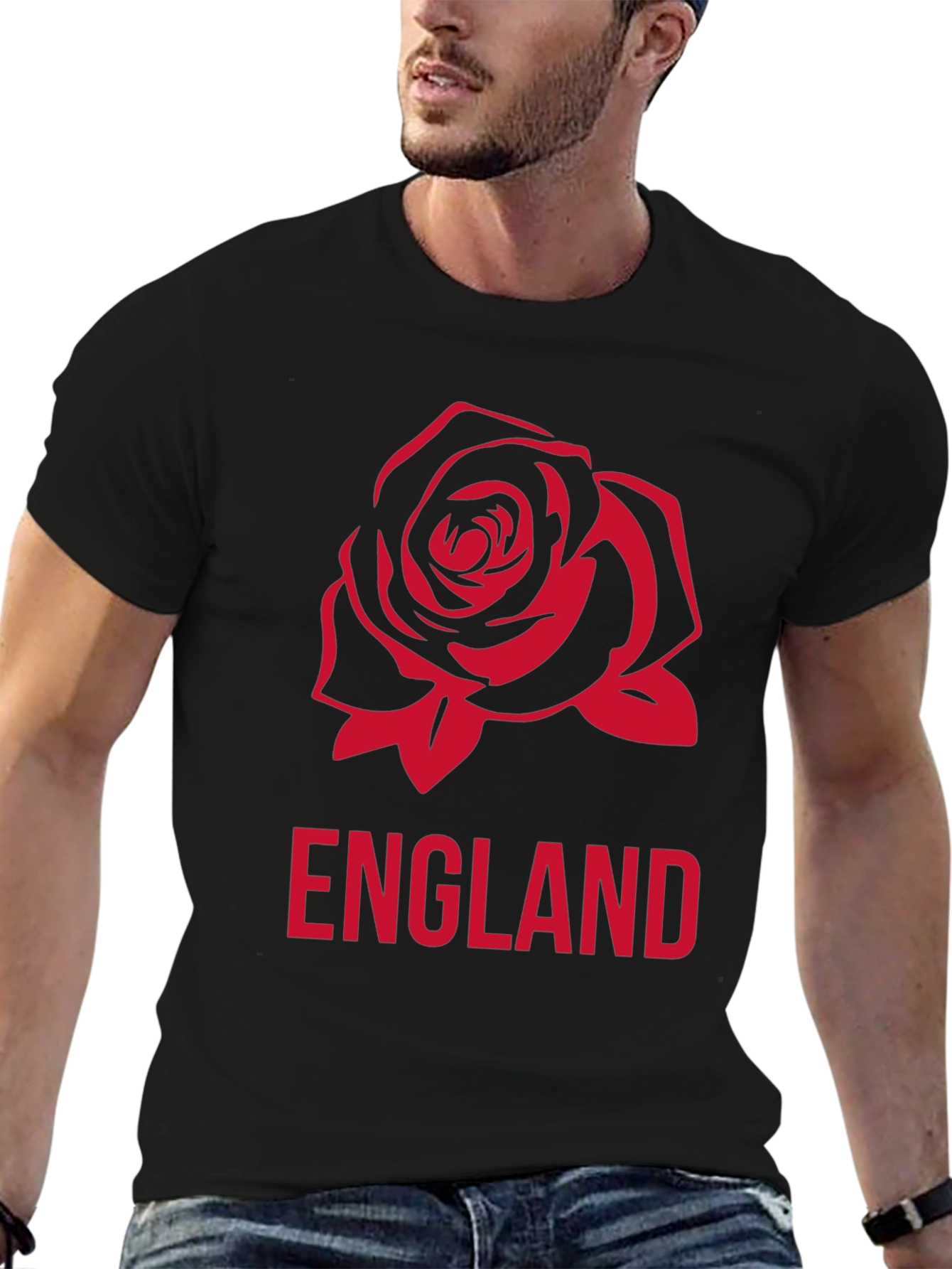England Rose Graphic Tee - Classic Black T-Shirt