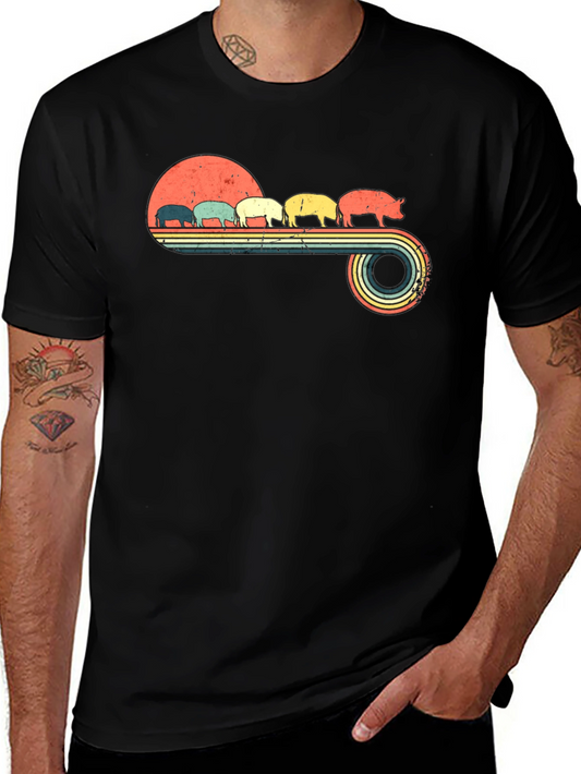 Retro Pig Silhouette T-Shirt