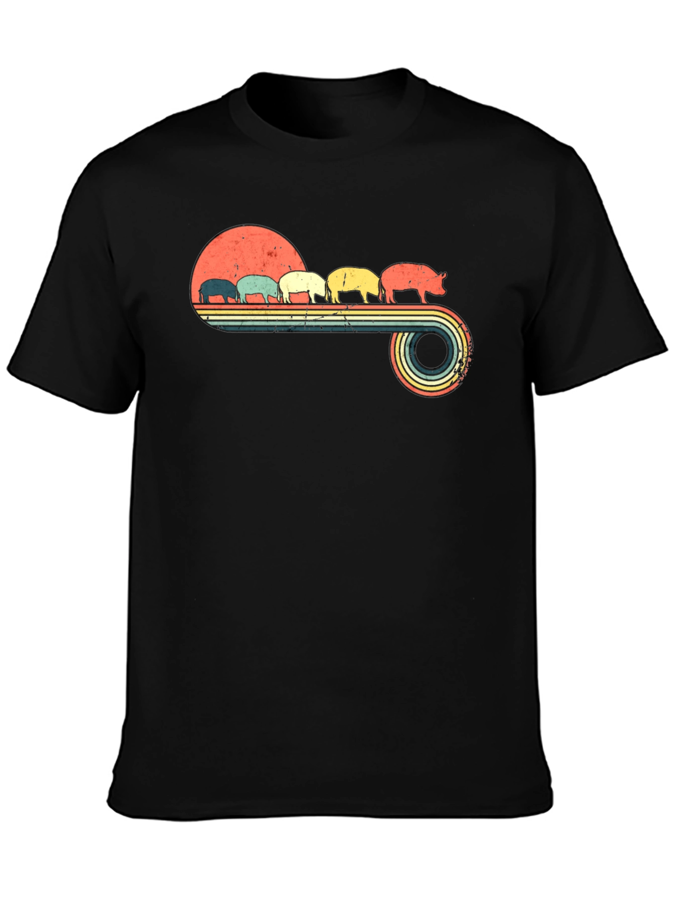 Retro Pig Silhouette T-Shirt