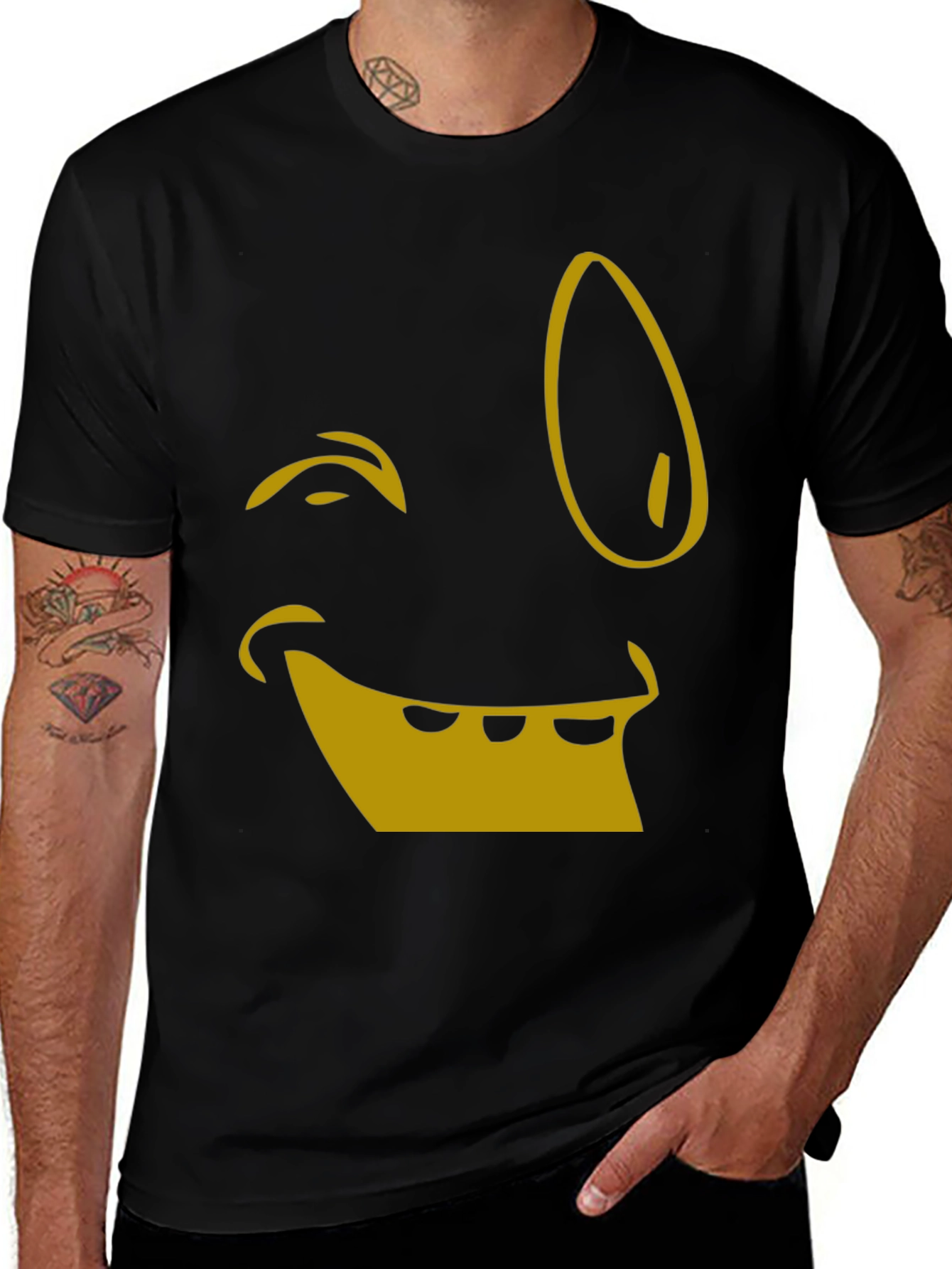 Funny Face Graphic Tee - Black