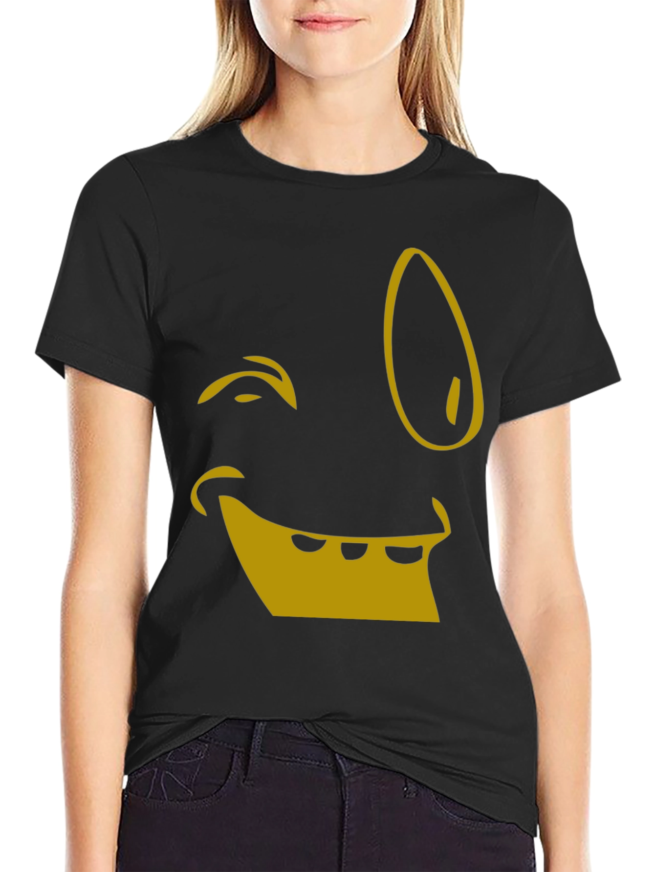 Funny Face Graphic Tee - Black