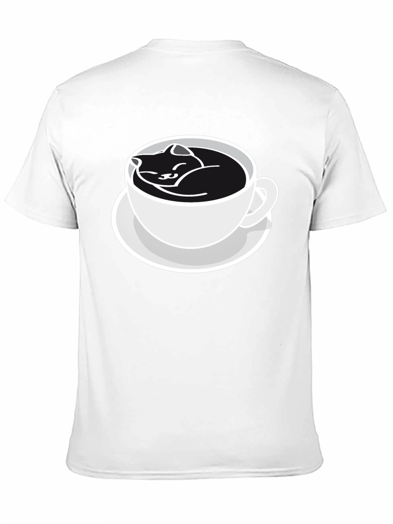 Cat Nap Coffee Cup Black T-Shirt