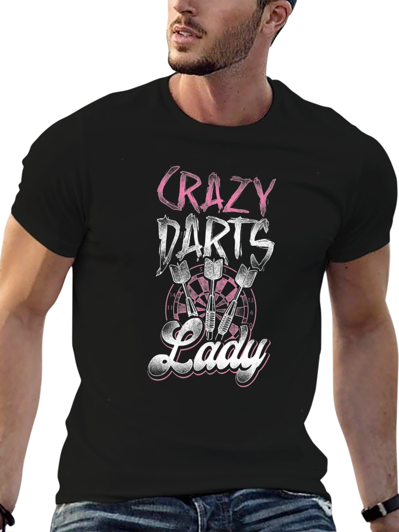 Crazy Darts Lady Black T-Shirt