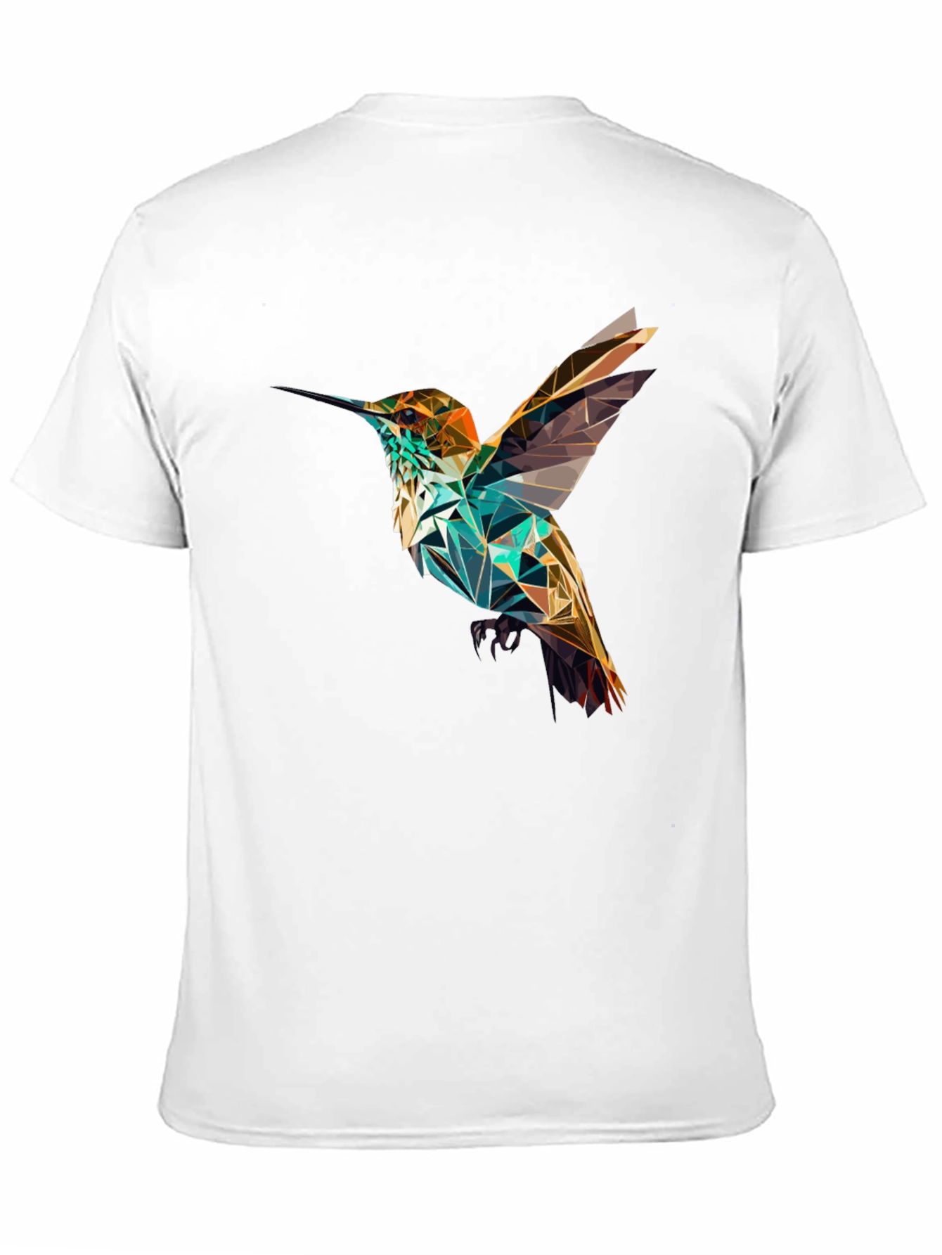 Geometric Hummingbird Black T-Shirt