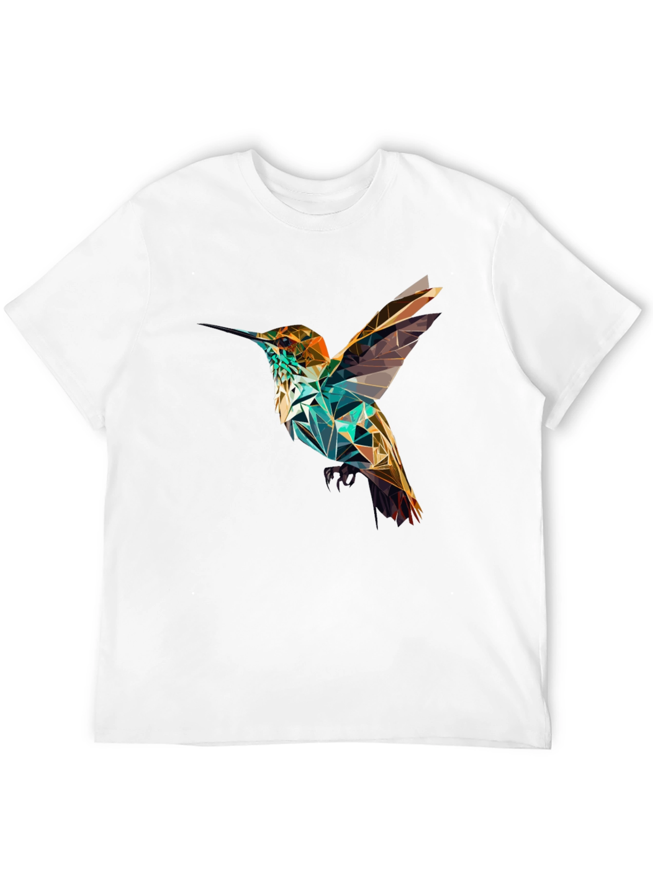 Geometric Hummingbird Black T-Shirt