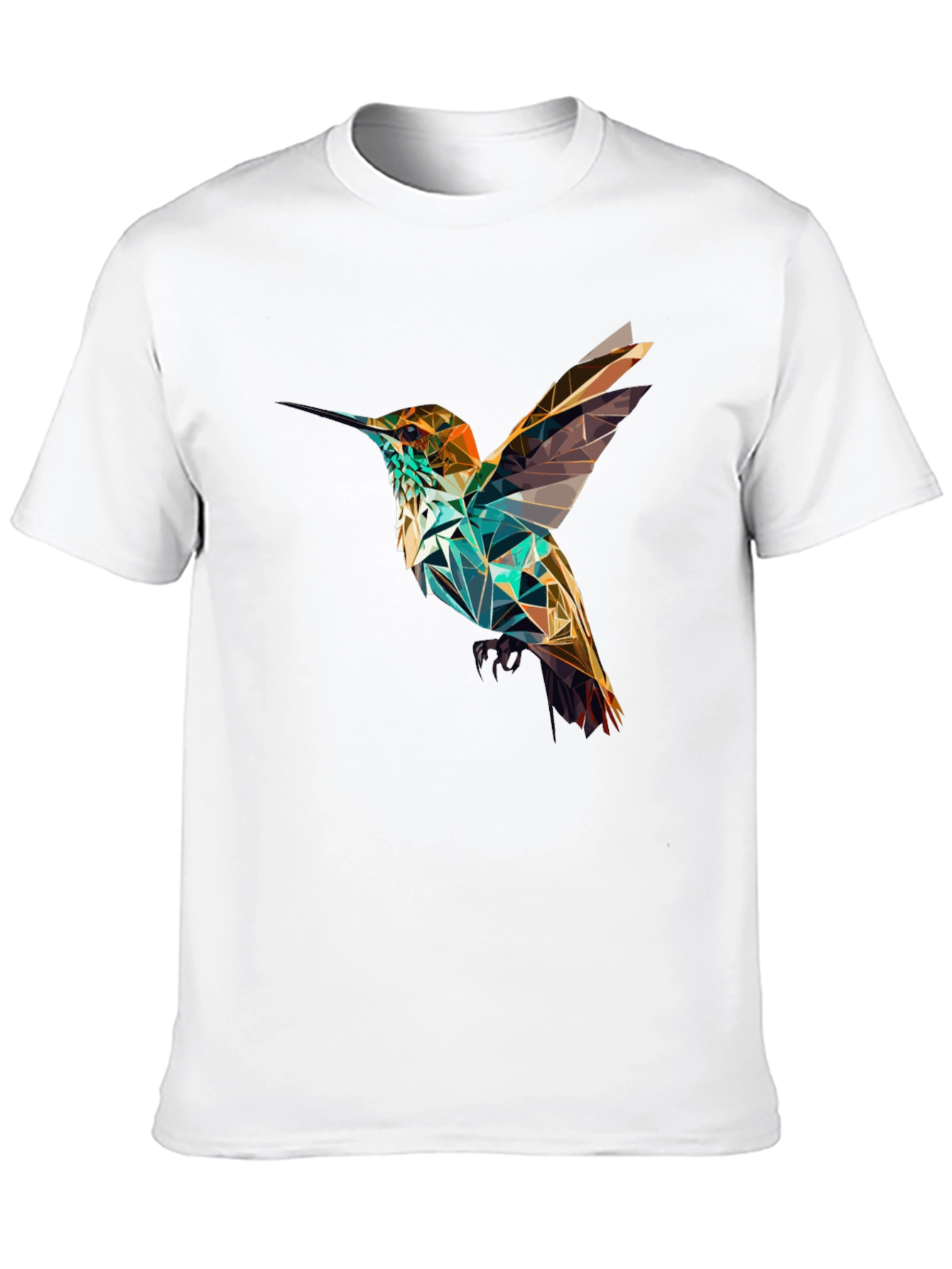 Geometric Hummingbird Black T-Shirt