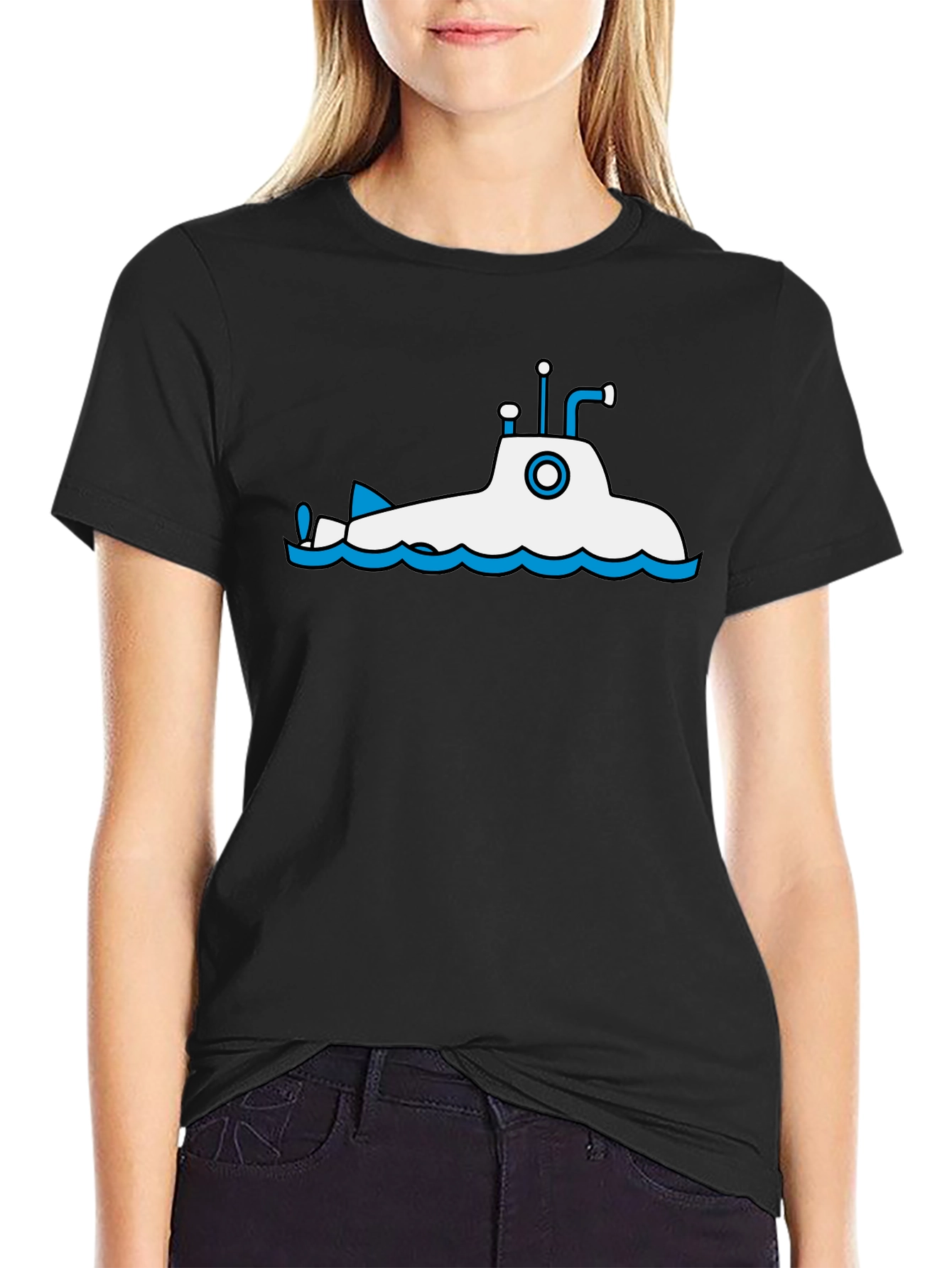 Submarine Graphic Tee - Black Cotton T-Shirt