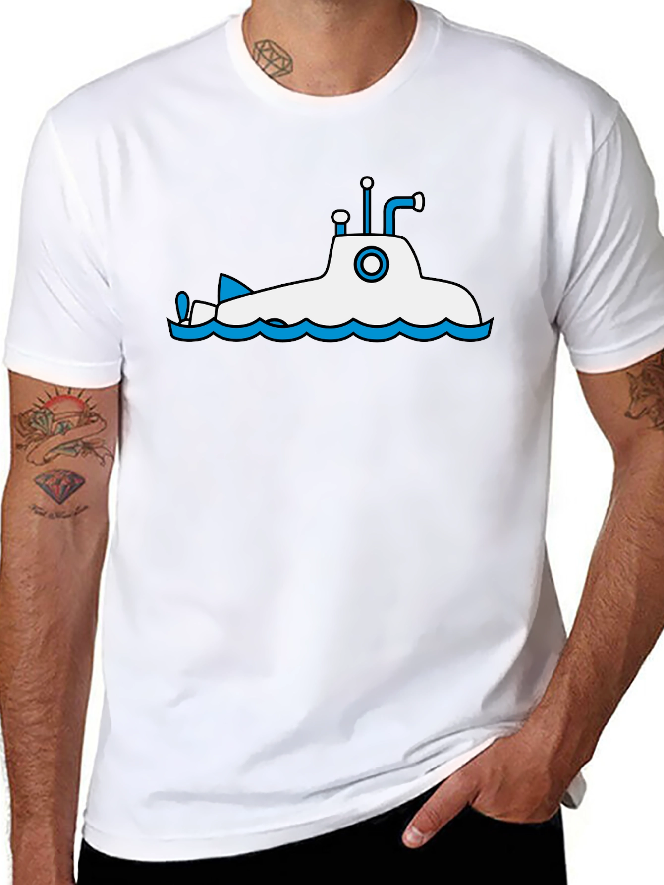 Submarine Graphic Tee - Black Cotton T-Shirt