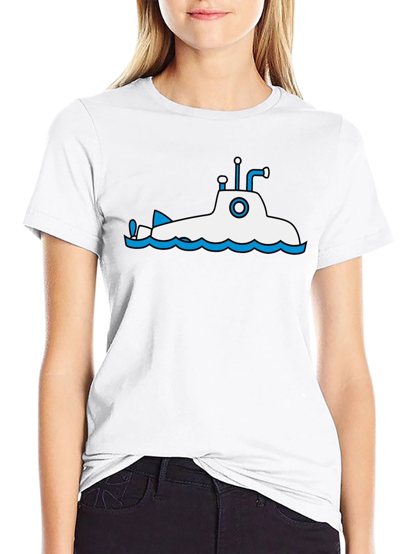 Submarine Graphic Tee - Black Cotton T-Shirt