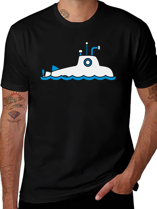 Submarine Graphic Tee - Black Cotton T-Shirt