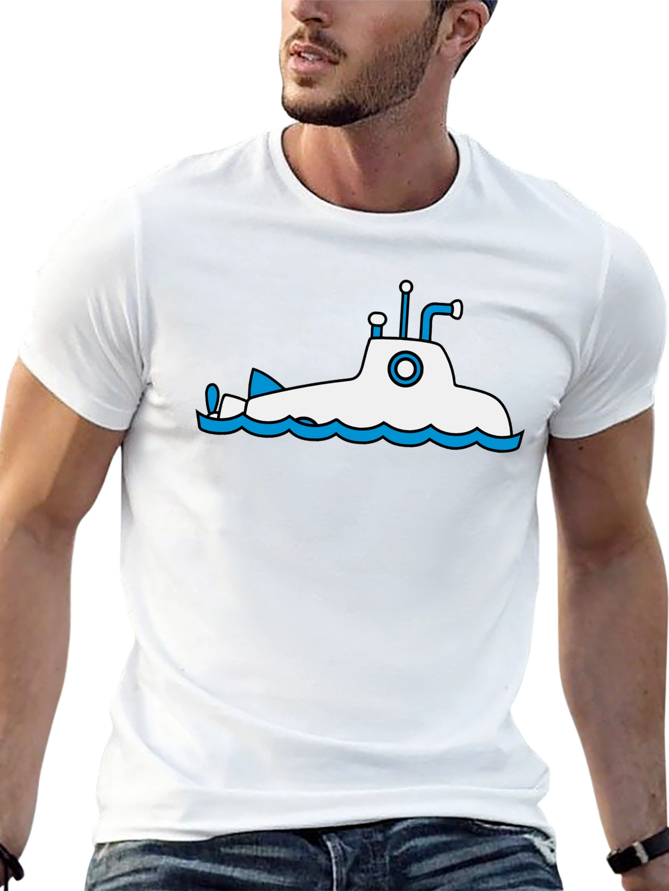 Submarine Graphic Tee - Black Cotton T-Shirt