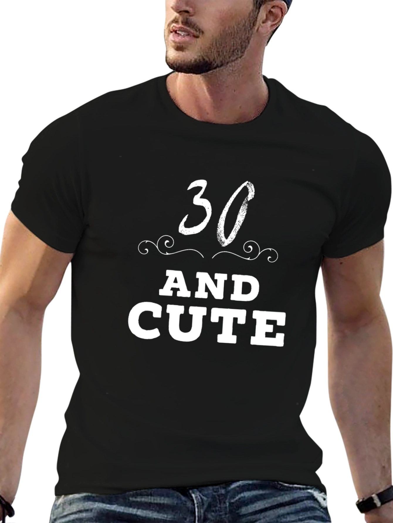 30 and Cute Black T-Shirt