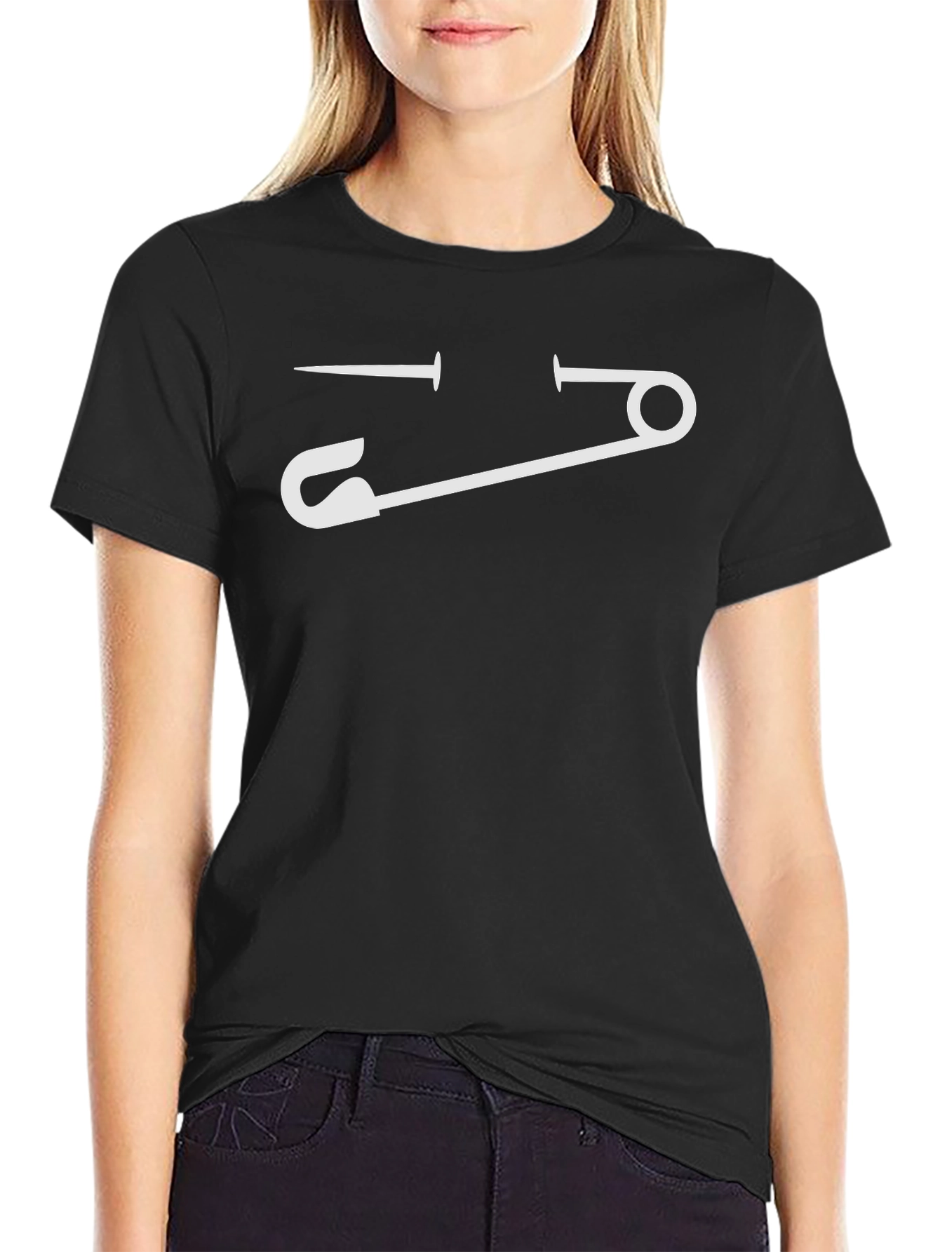 Safety Pin Face Graphic T-Shirt