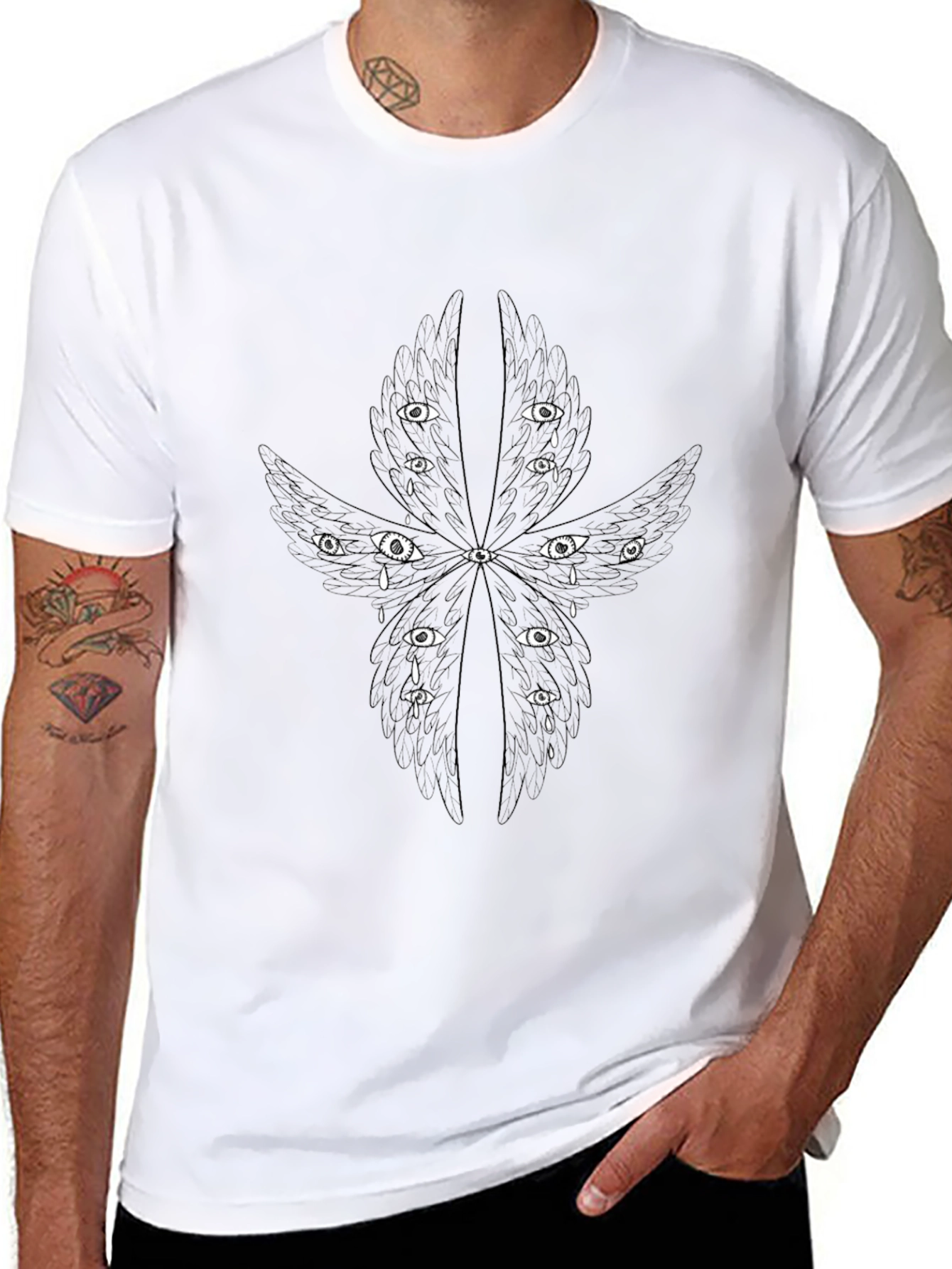 Eye Wing Graphic T-Shirt - Black