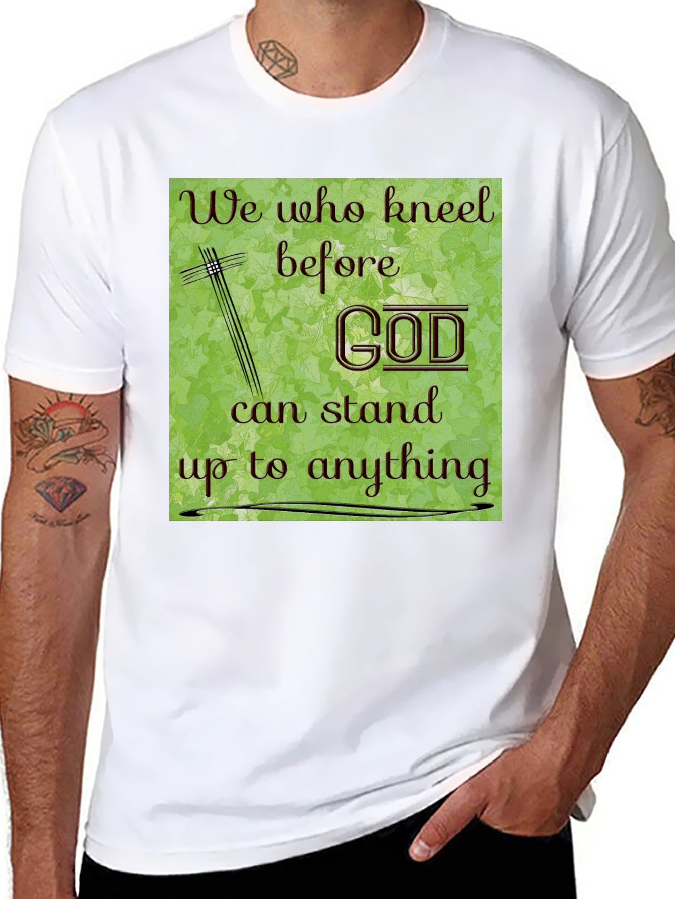 Faith-Inspired Graphic Tee: We Who Kneel Before God
