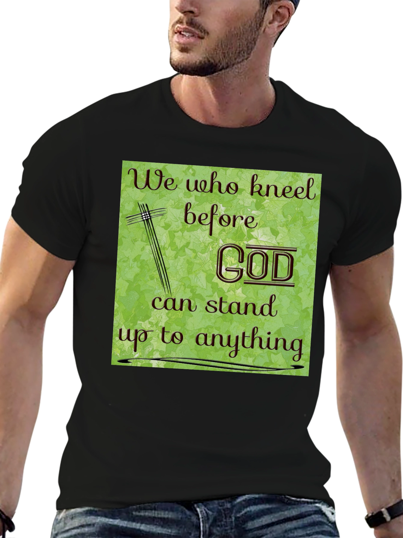 Faith-Inspired Graphic Tee: We Who Kneel Before God
