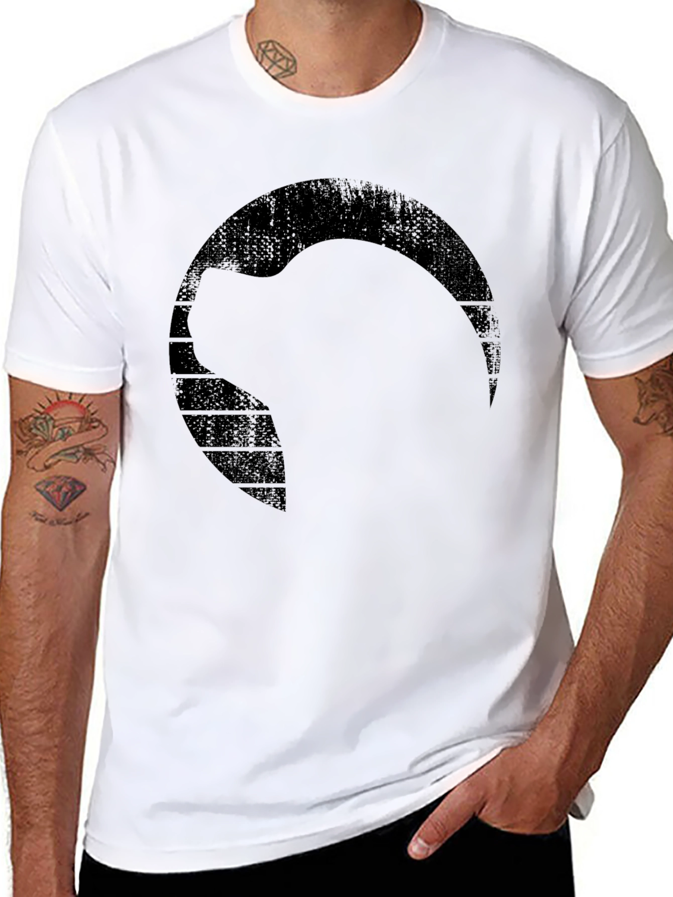 Mens Black Graphic Print T-Shirt