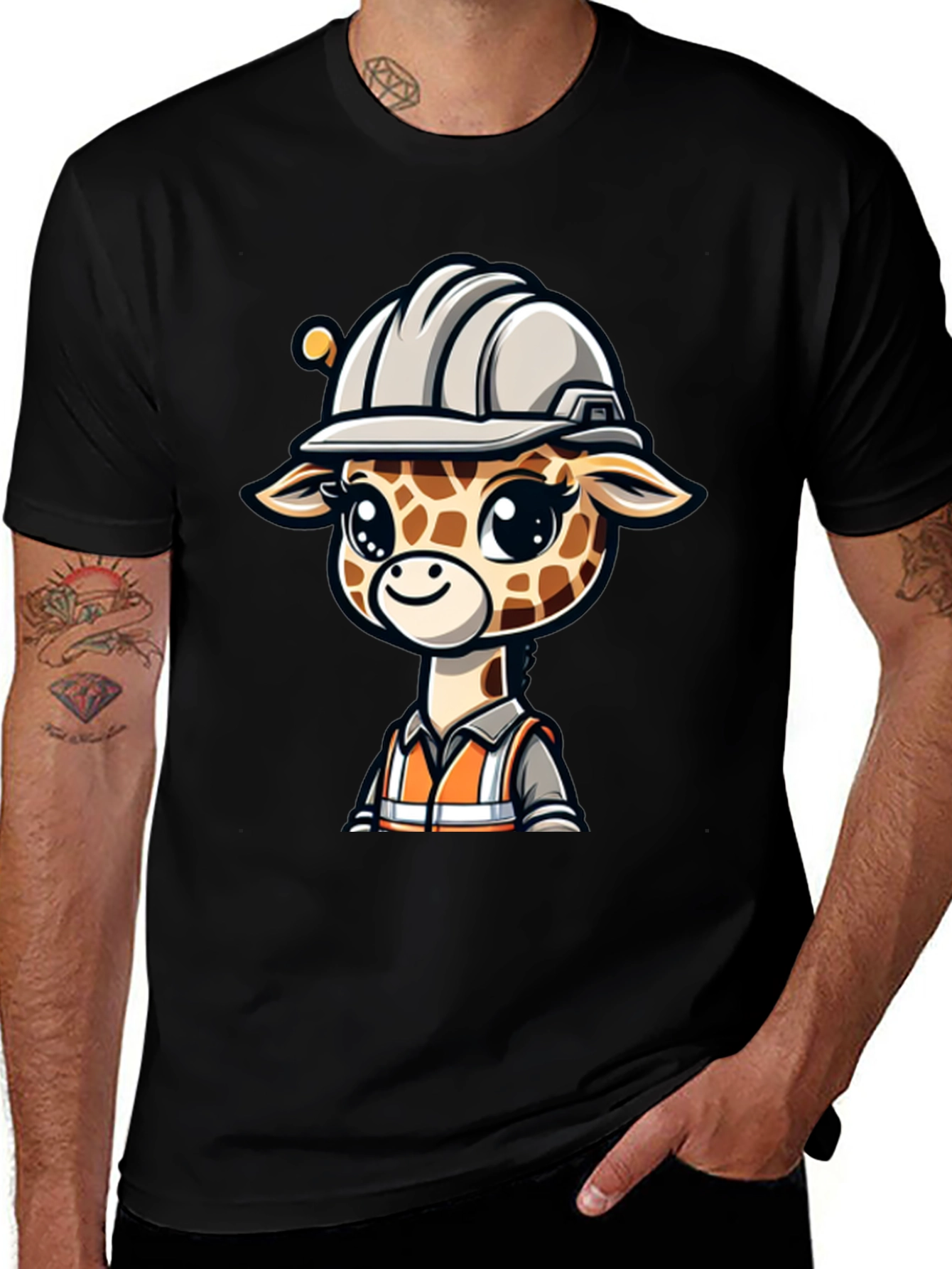 Giraffe Construction Worker T-Shirt