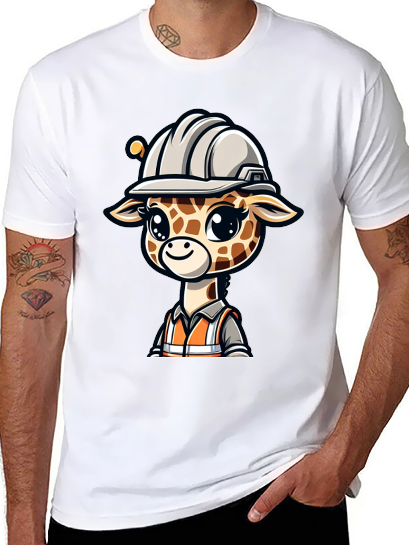 Giraffe Construction Worker T-Shirt