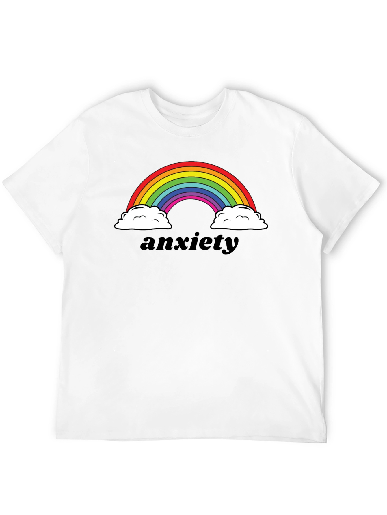 Anxiety Rainbow Graphic Tee - Black Comfort Fit