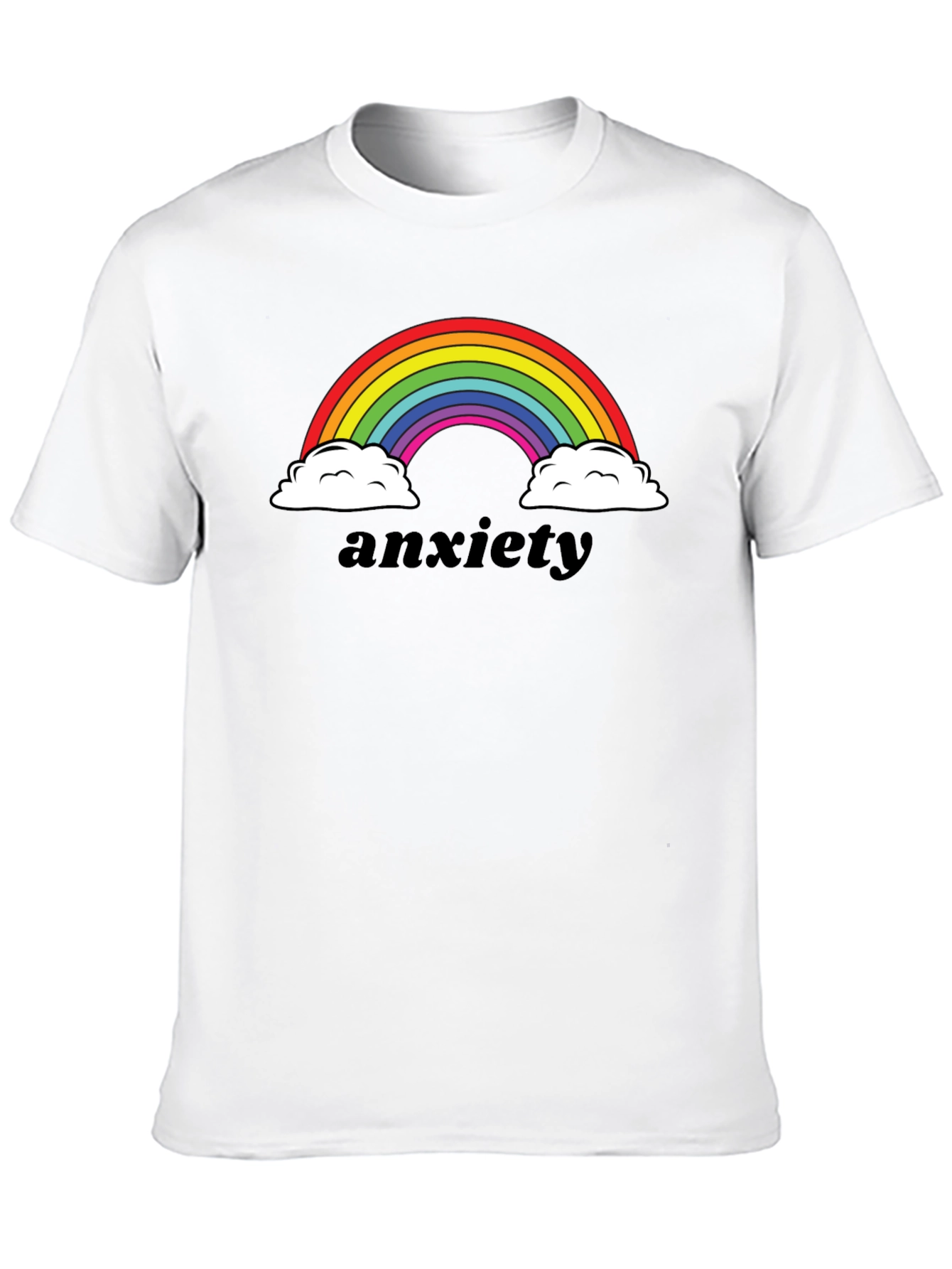 Anxiety Rainbow Graphic Tee - Black Comfort Fit