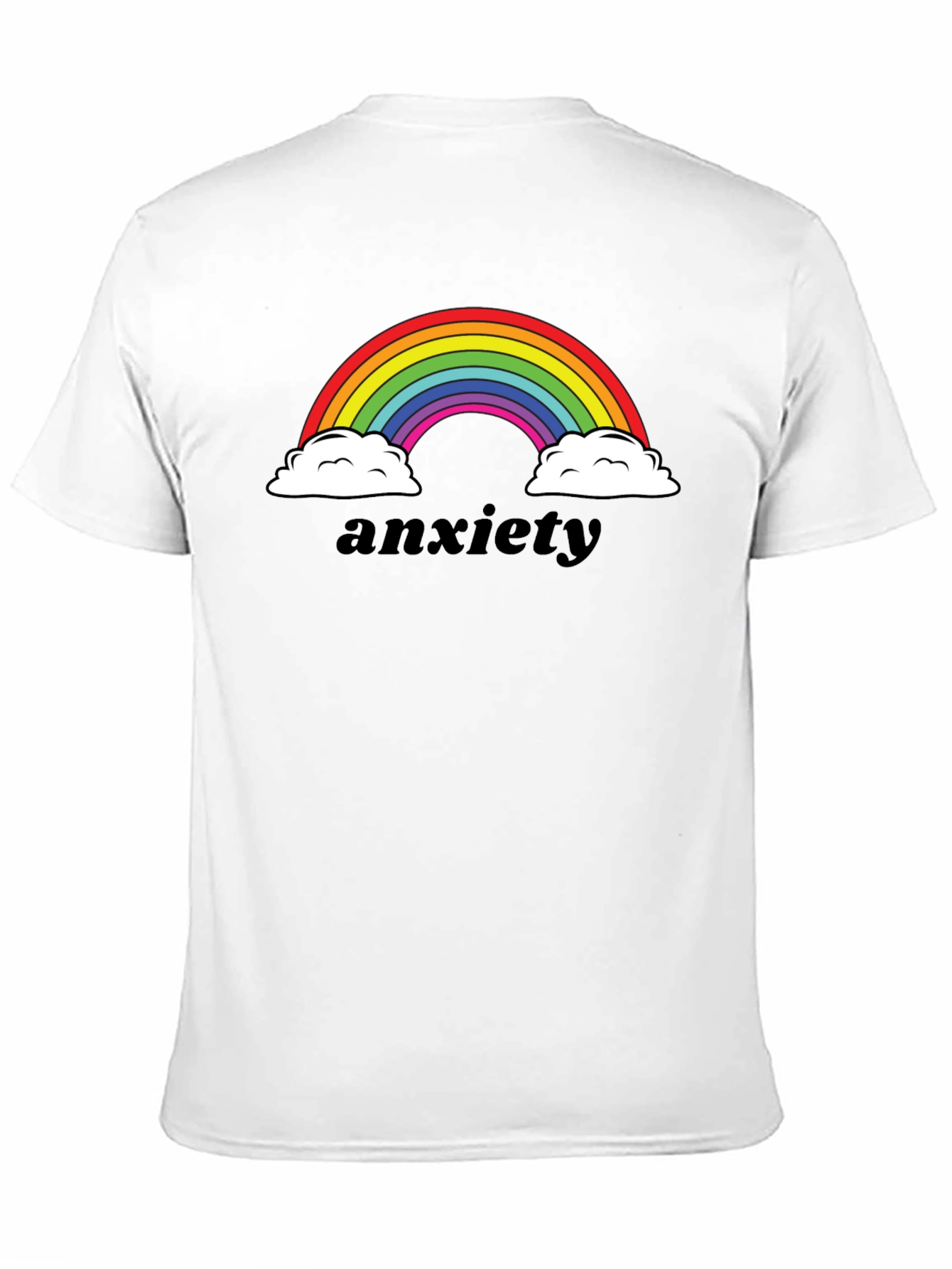 Anxiety Rainbow Graphic Tee - Black Comfort Fit