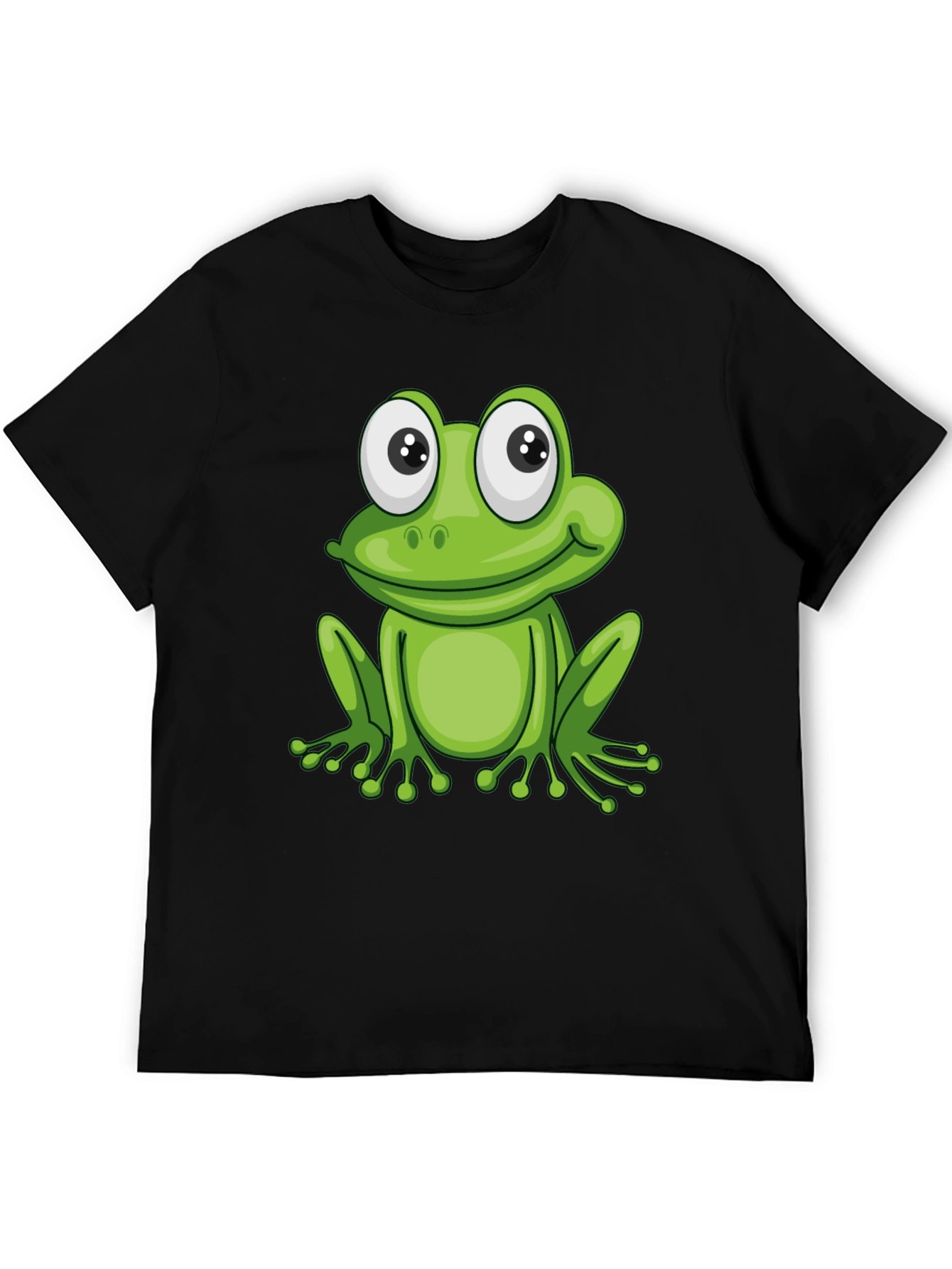 Frog Graphic Black T-Shirt - Fun Cartoon Animal Tee